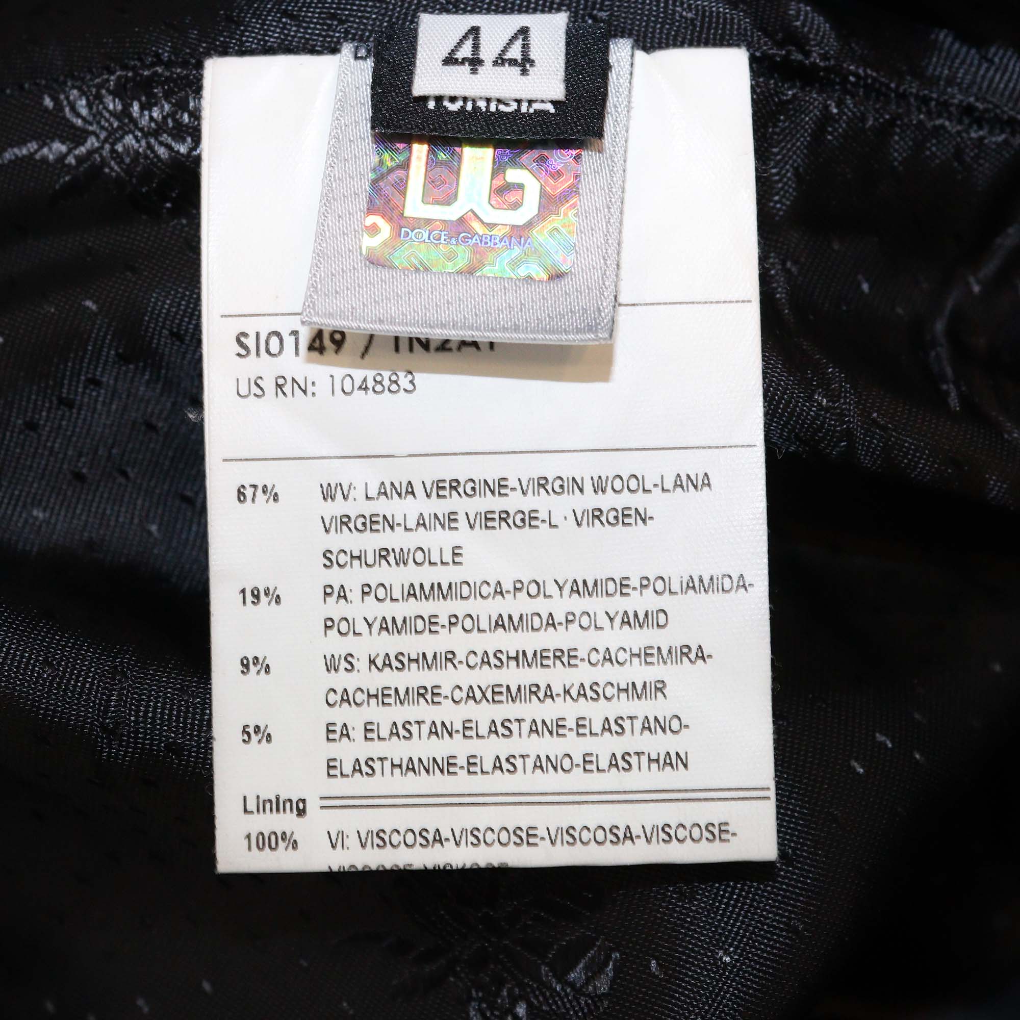 D&G Grey/Black Wool Elastic Waist Midi Skirt