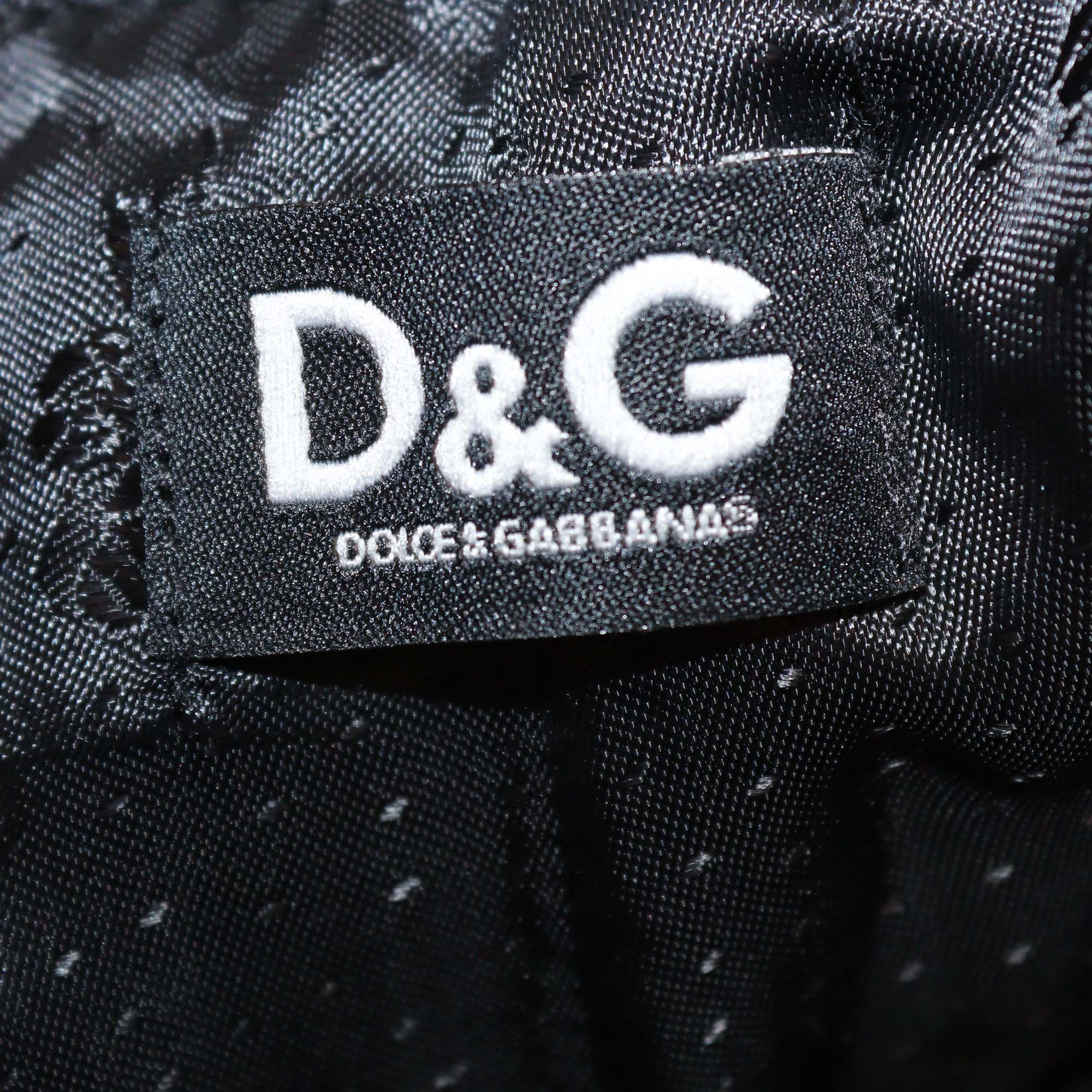 D&G Grey/Black Wool Elastic Waist Midi Skirt