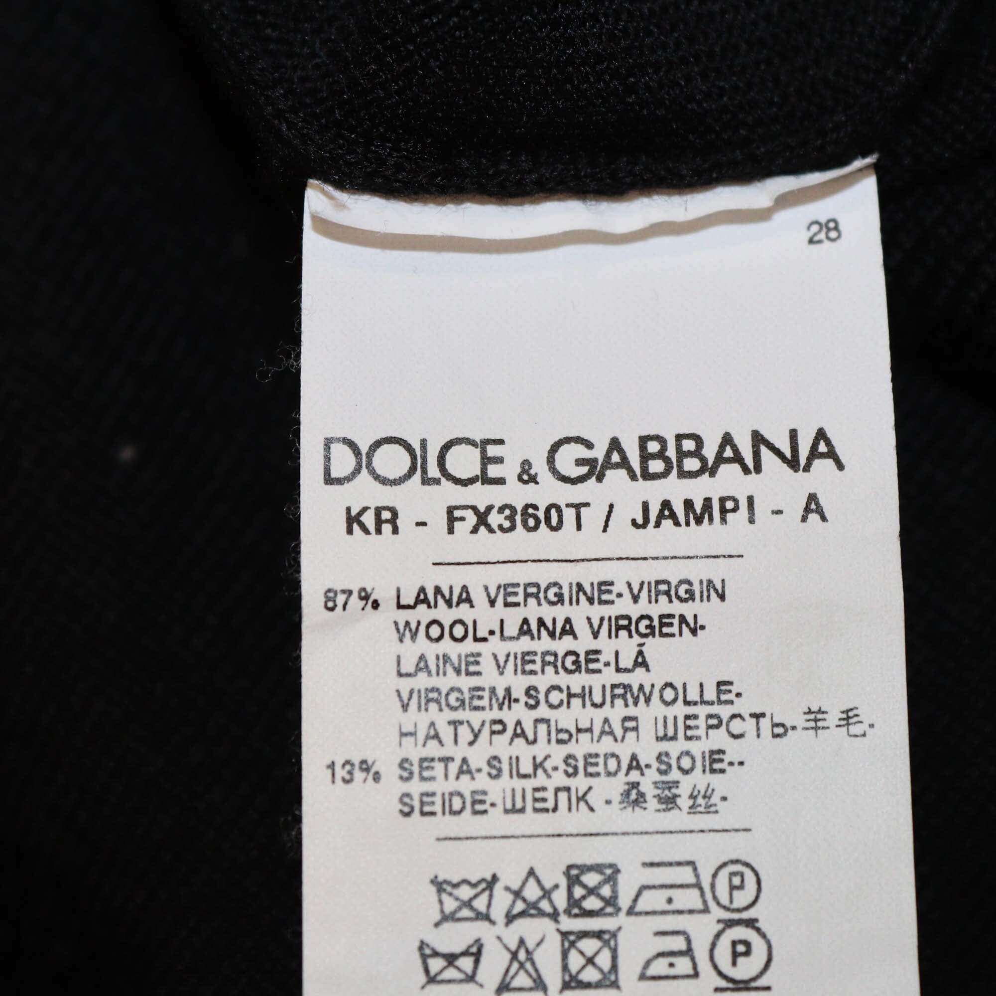 Dolce & Gabbana Black Floral Print Wool Blended Knit Embroidered Sleeveless Top Womens Dolce & Gabbana
