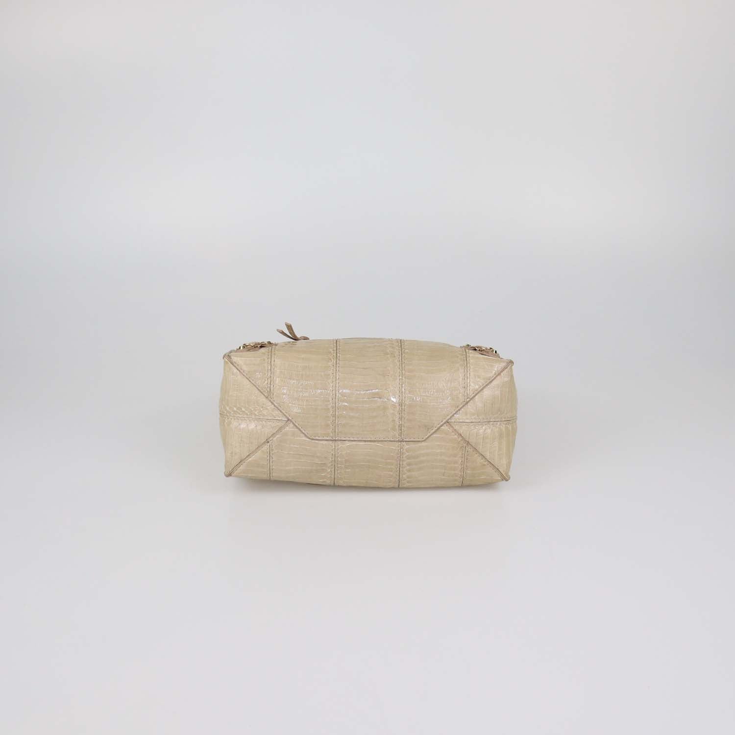 Balenciaga Beige Python Mini Papier Tote