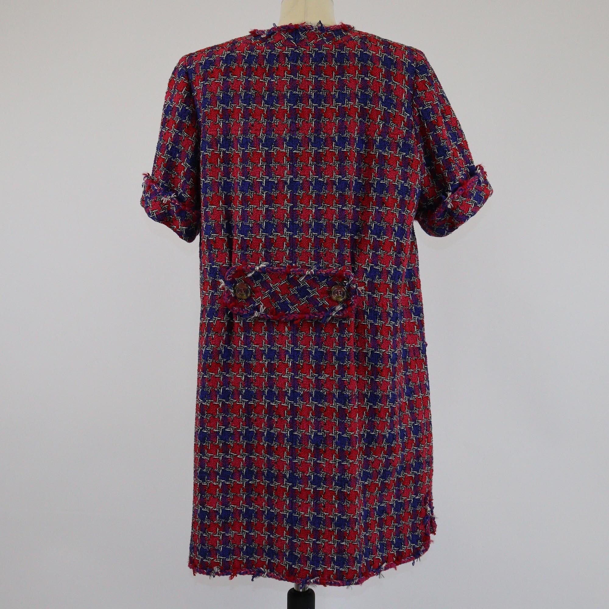 Chanel Multicolor Tweed 4 Pocket Short Sleeve Coat Womens Chanel
