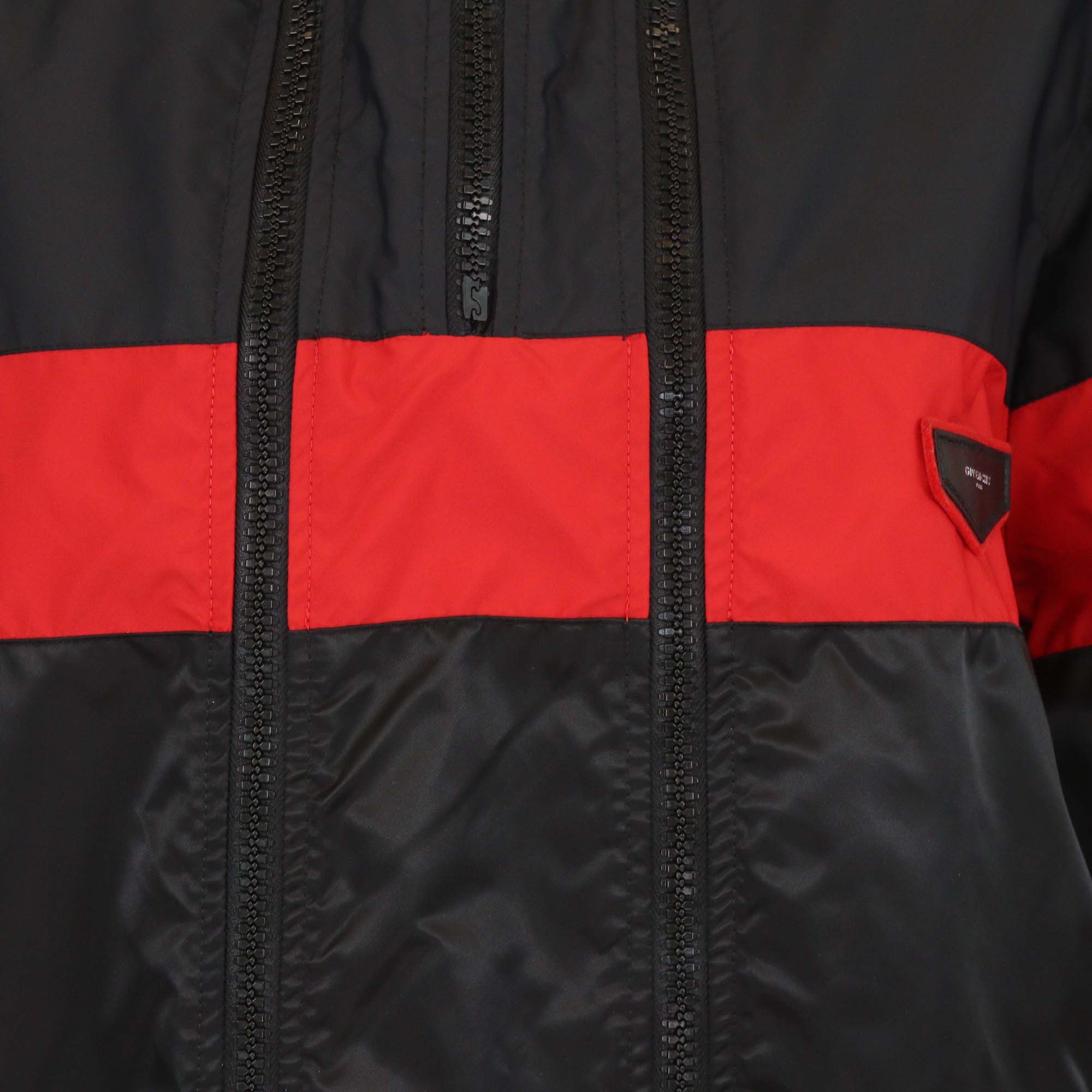Givenchy Black/Red Nylon Windbreaker Jacket