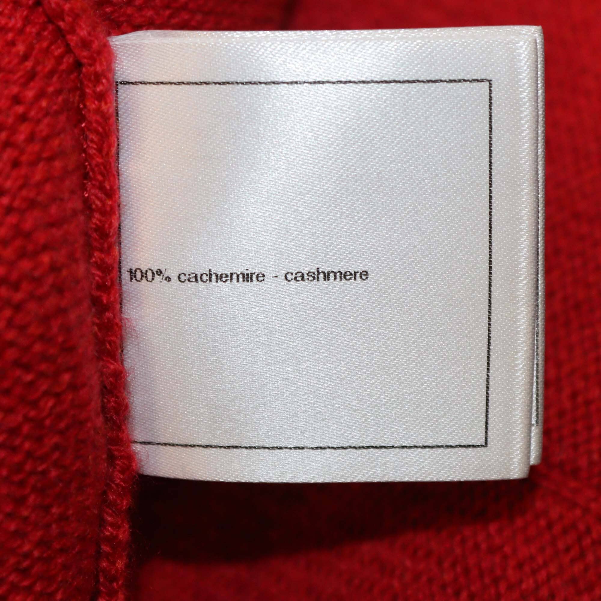 Chanel Red/Navy Blue Cashmere Knit Long Sleeve CC Buttons Cardigan Womens Chanel