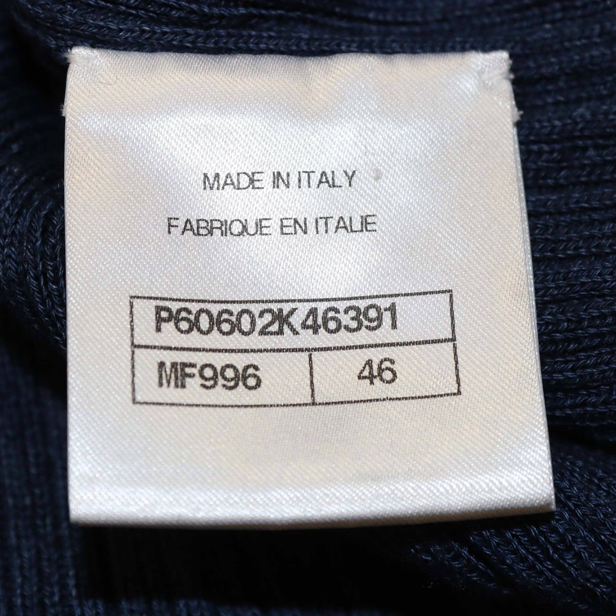 Chanel Blue Cotton Knit Short Sleeve Top Womens Chanel