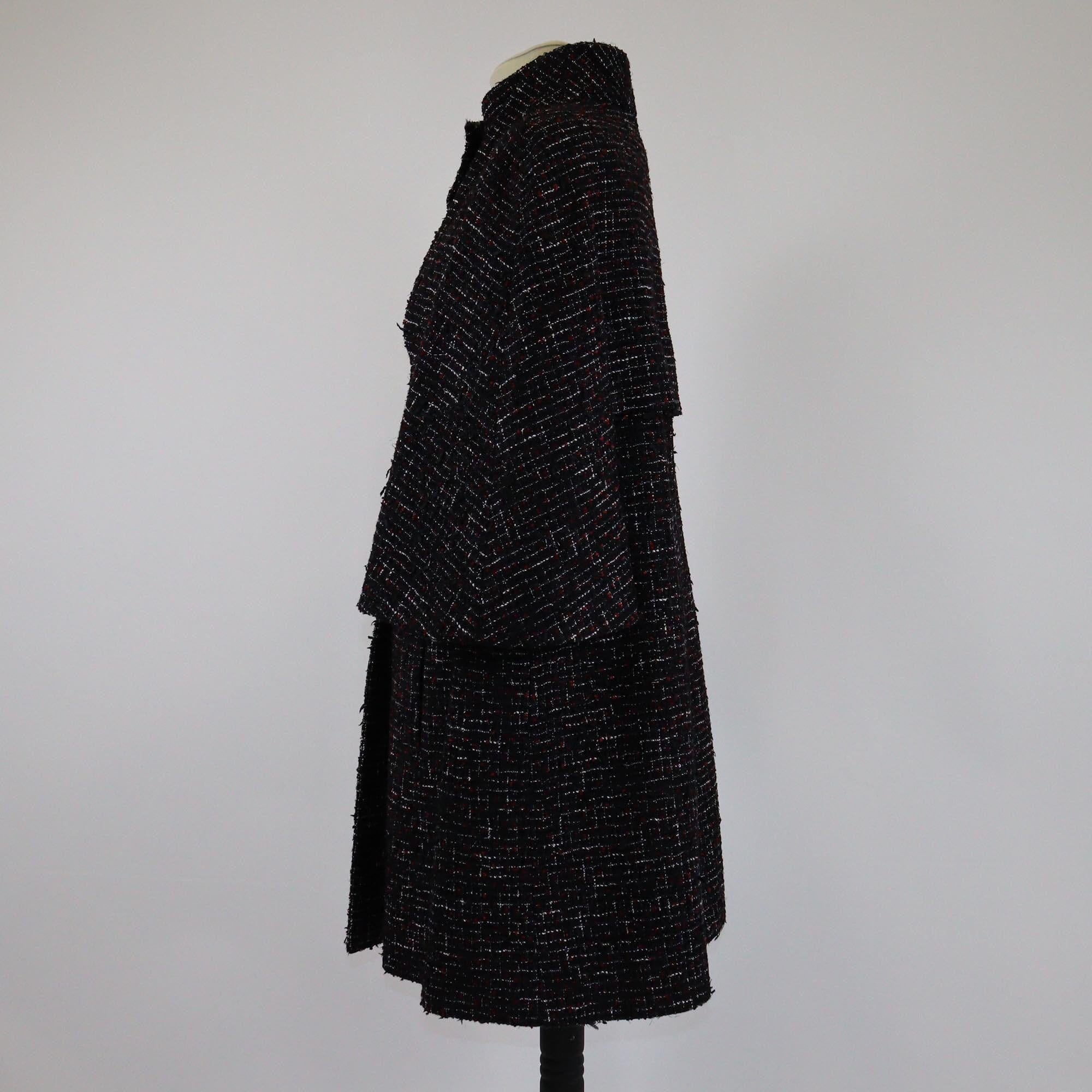 Chanel Multicolor Three Quarter Sleeve Flower Resin Button Tweed Jacket Womens Chanel