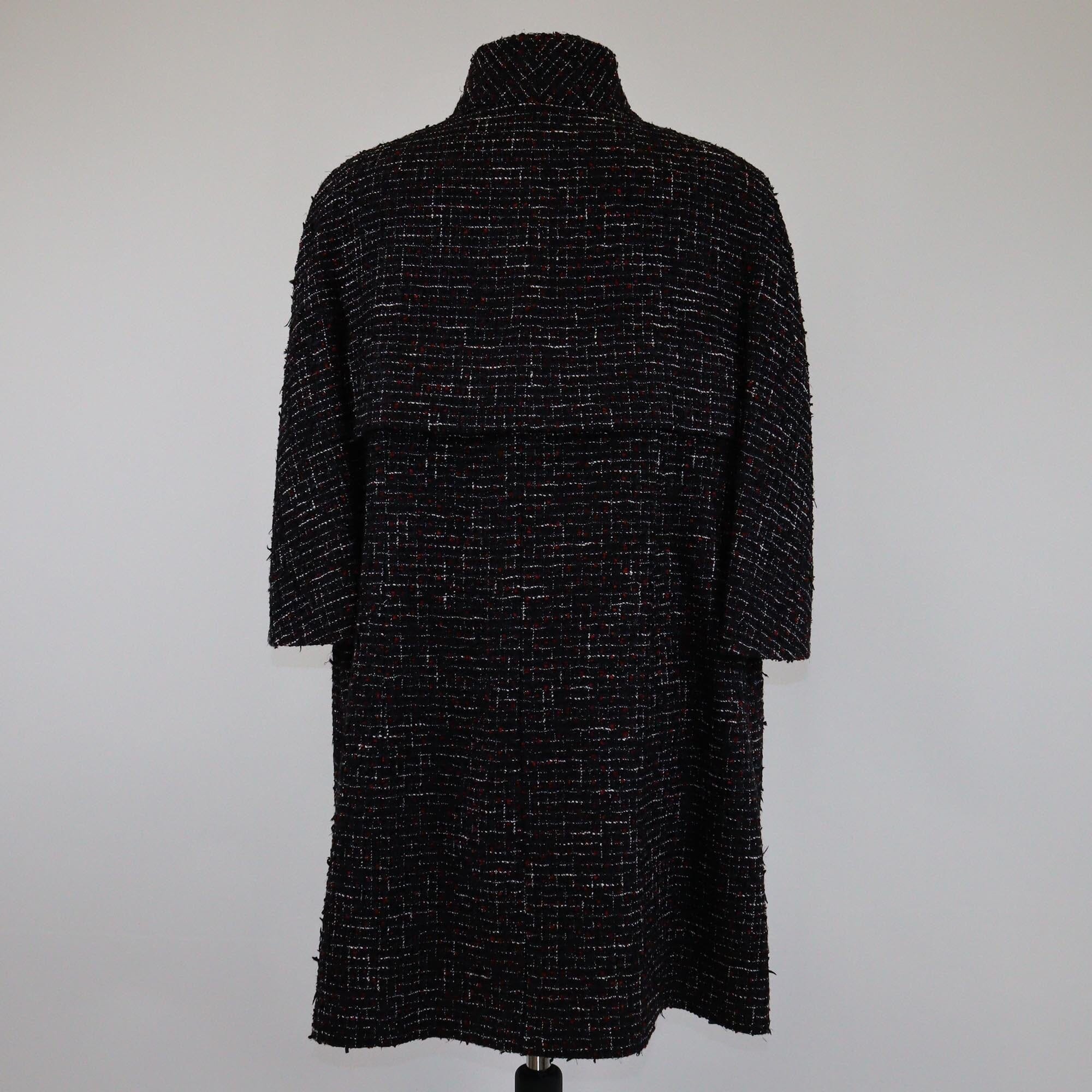 Chanel Multicolor Three Quarter Sleeve Flower Resin Button Tweed Jacket Womens Chanel