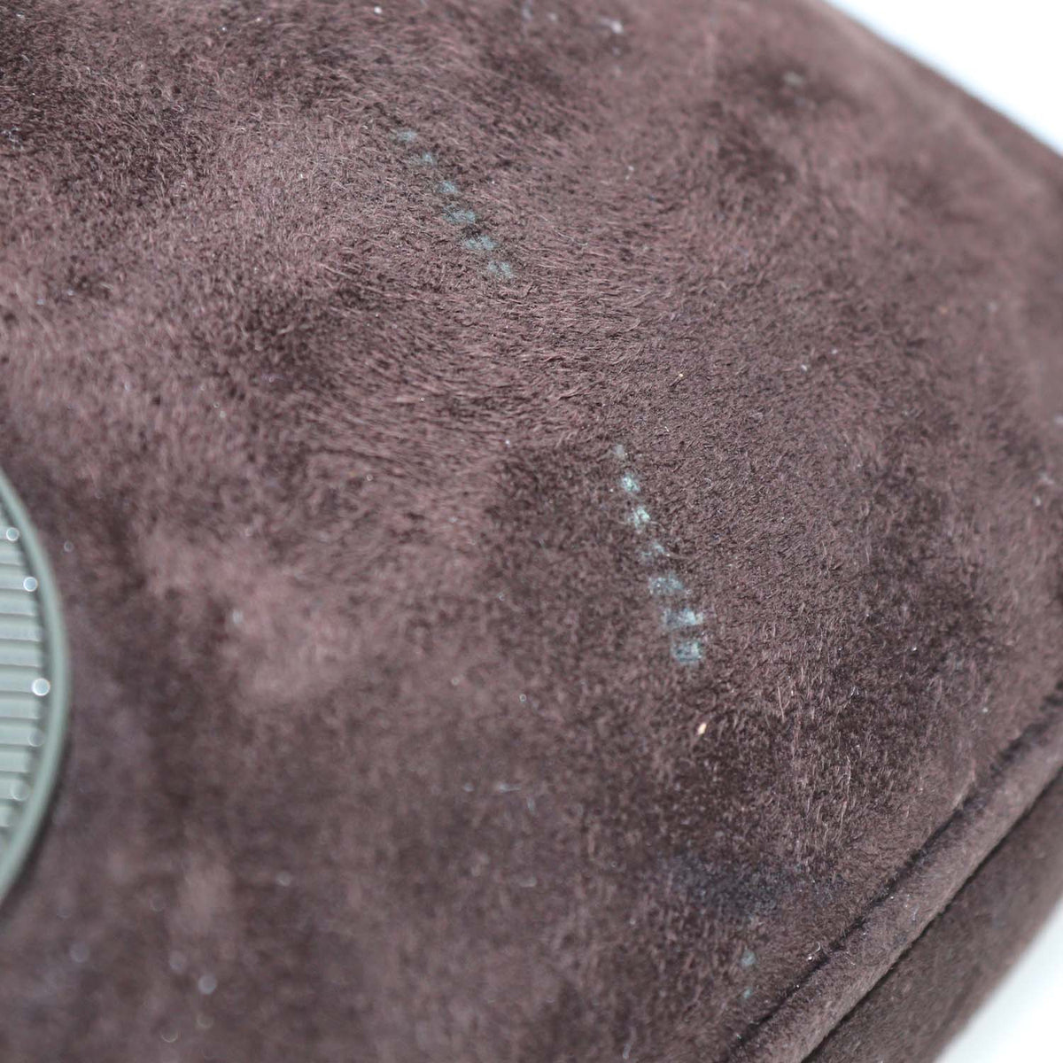 Valentino Dark Brown Suede V Crystal Signature Demi Bag