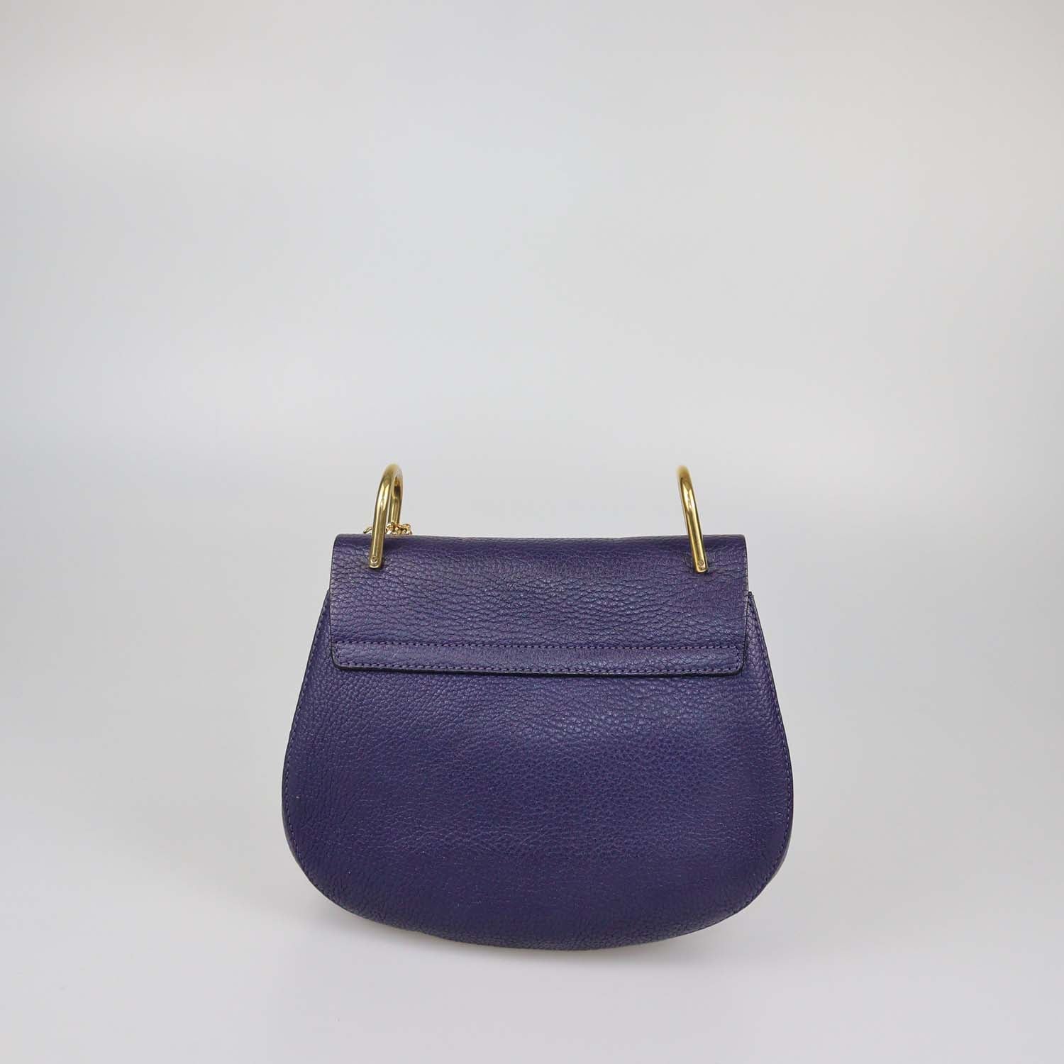 Chloe Purple Leather Medium Drew Shoulder Bag