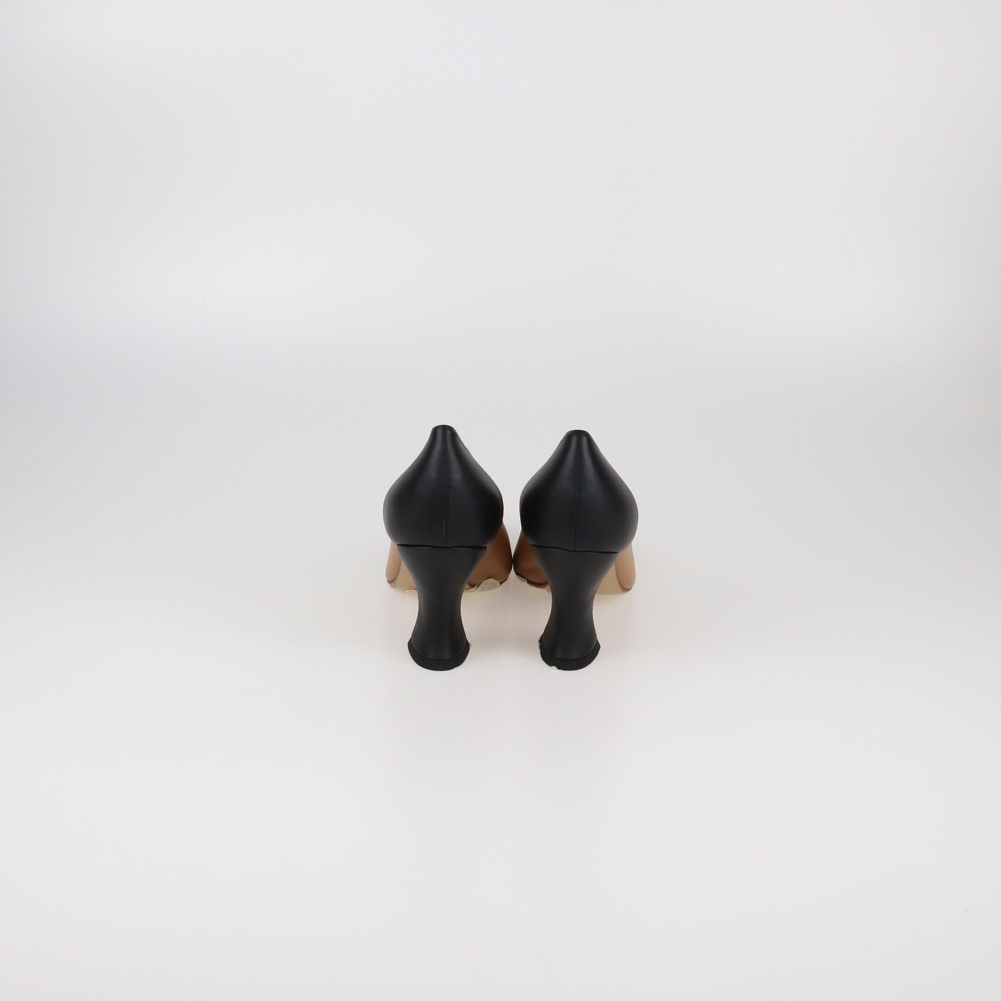 Bottega Veneta Beige/Black Almond Toe Pumps Womens Bottega Veneta