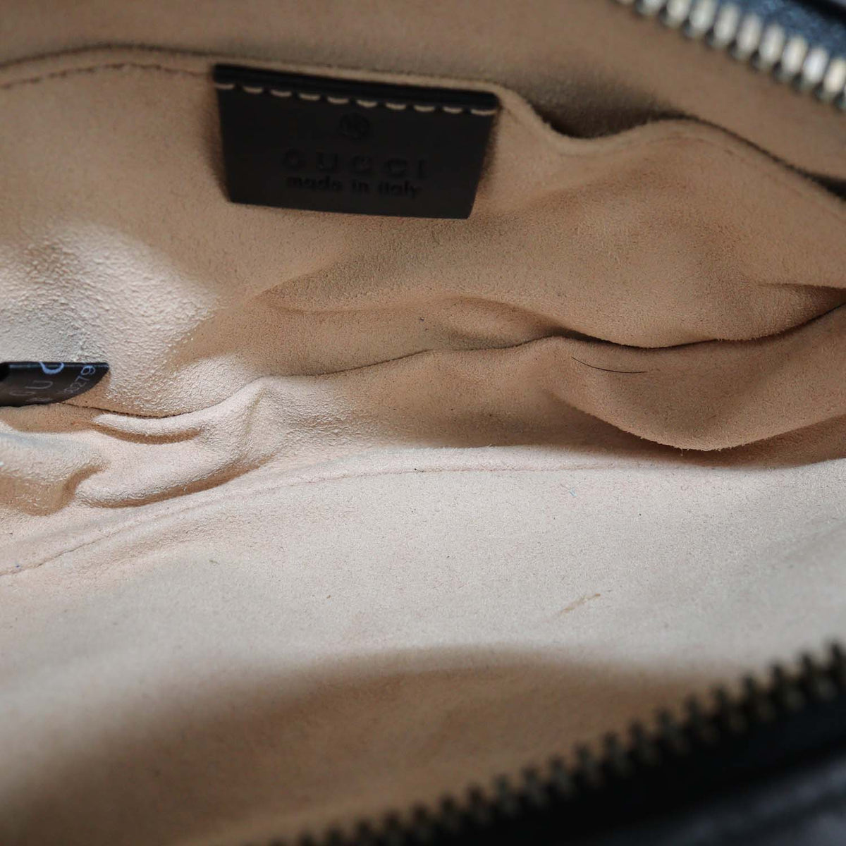 Gucci Black Matelasse Leather Mini GG Marmont Belt Bag