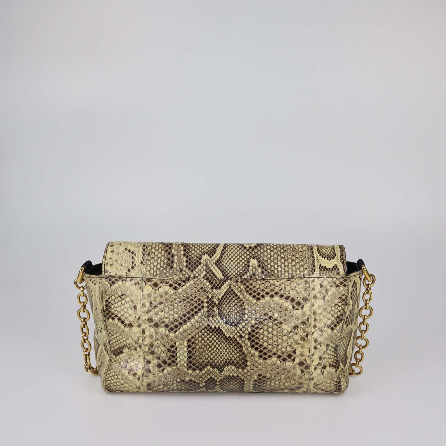 Dolce & Gabbana Cream Python Flap Bag