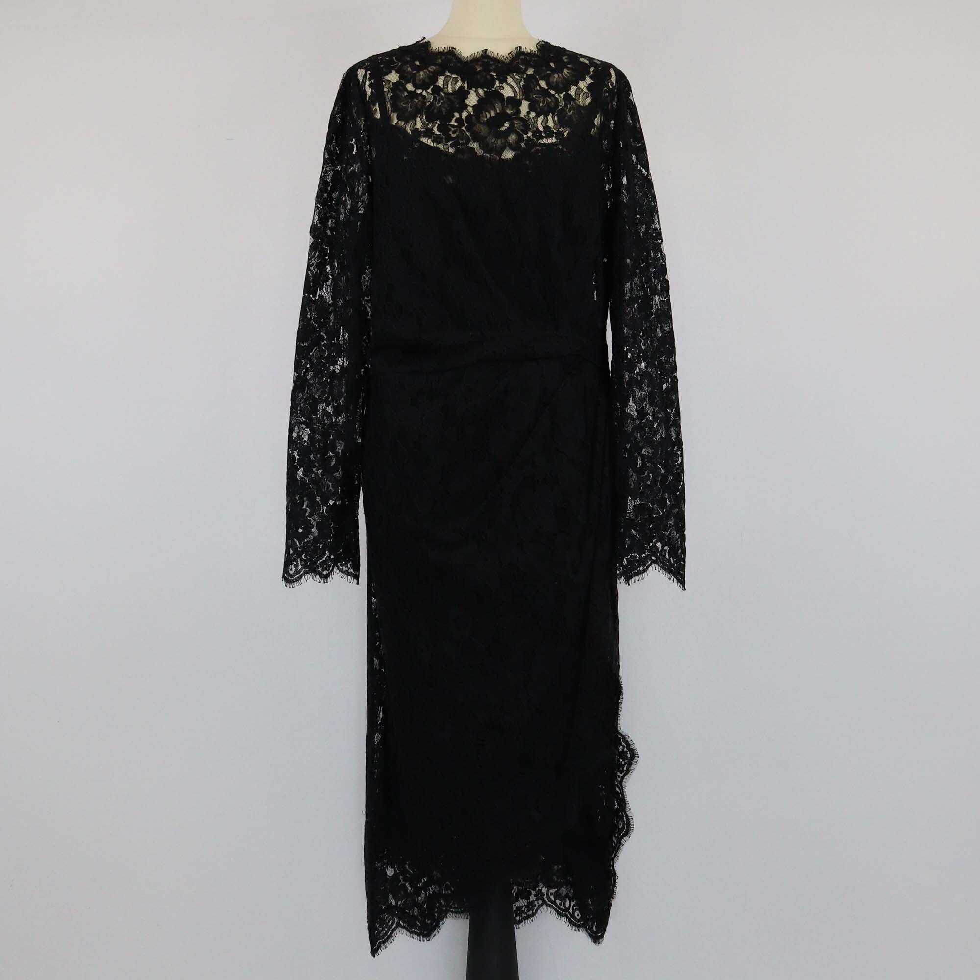 Dolce & Gabbana Black Floral Lace Sheath Dress Womens Dolce & Gabbana