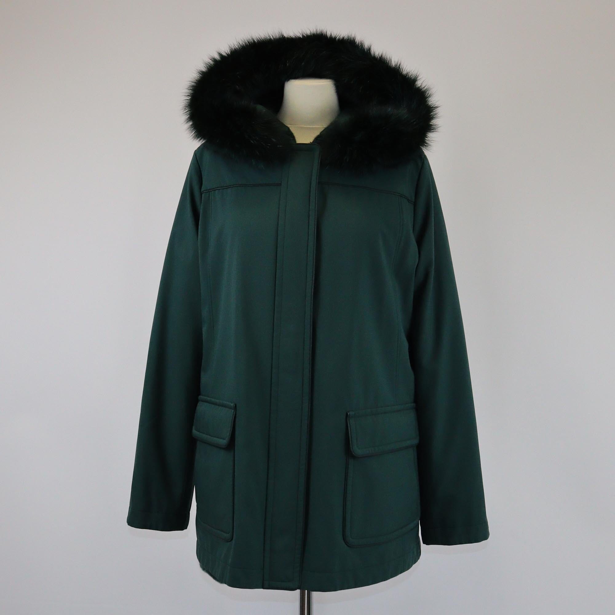 Loro Piana Green Windmate Mckinley Reversible Fur Hoodie Jacket Womens Loro Piana