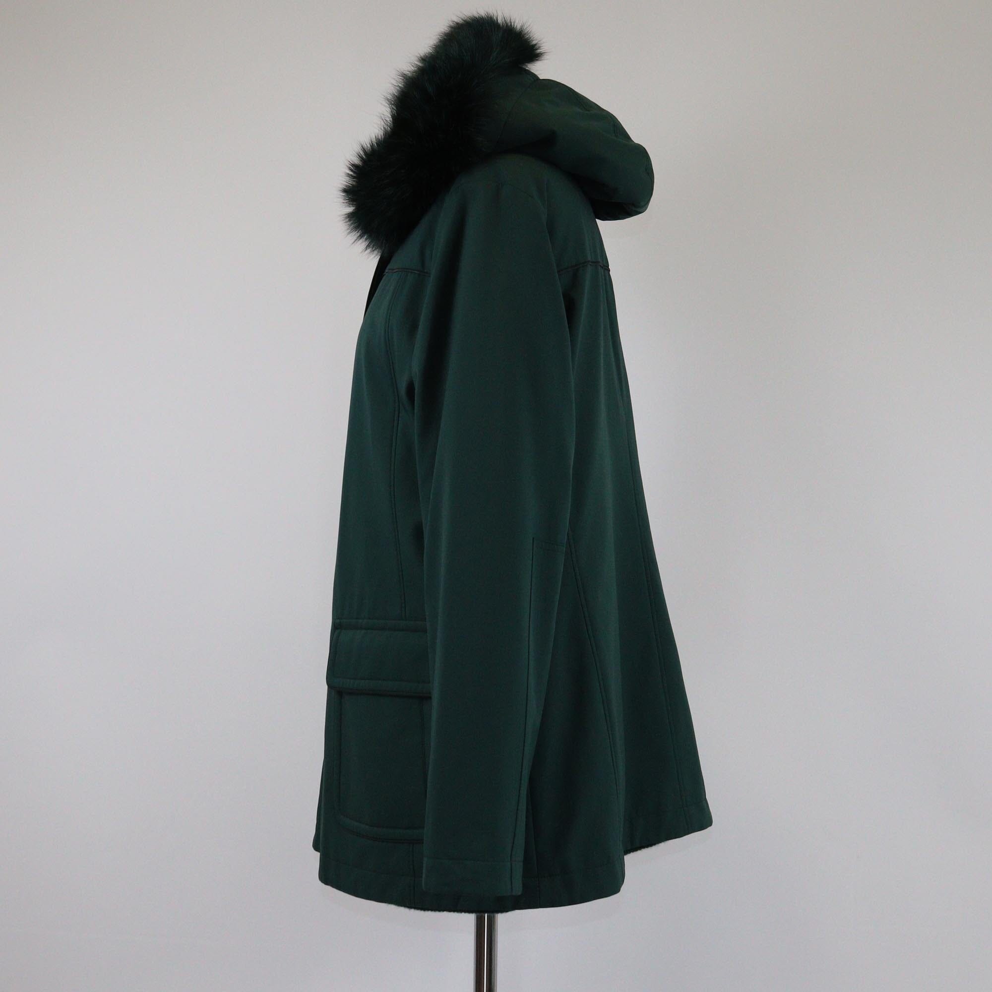Loro Piana Green Windmate Mckinley Reversible Fur Hoodie Jacket Womens Loro Piana