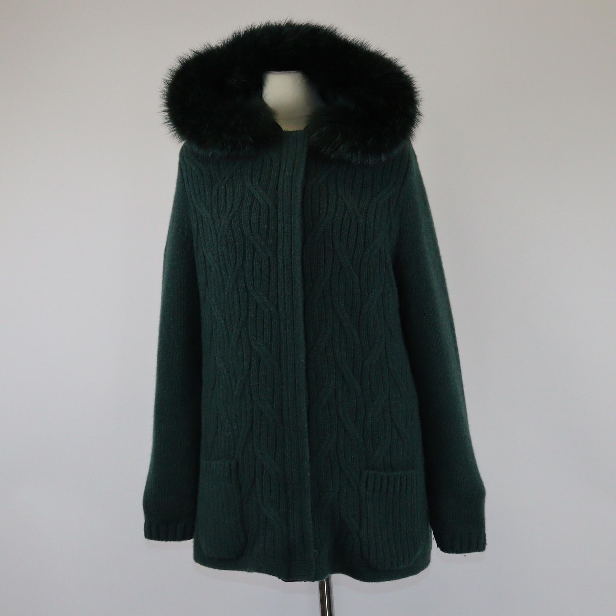 Loro Piana Green Windmate Mckinley Reversible Fur Hoodie Jacket Womens Loro Piana