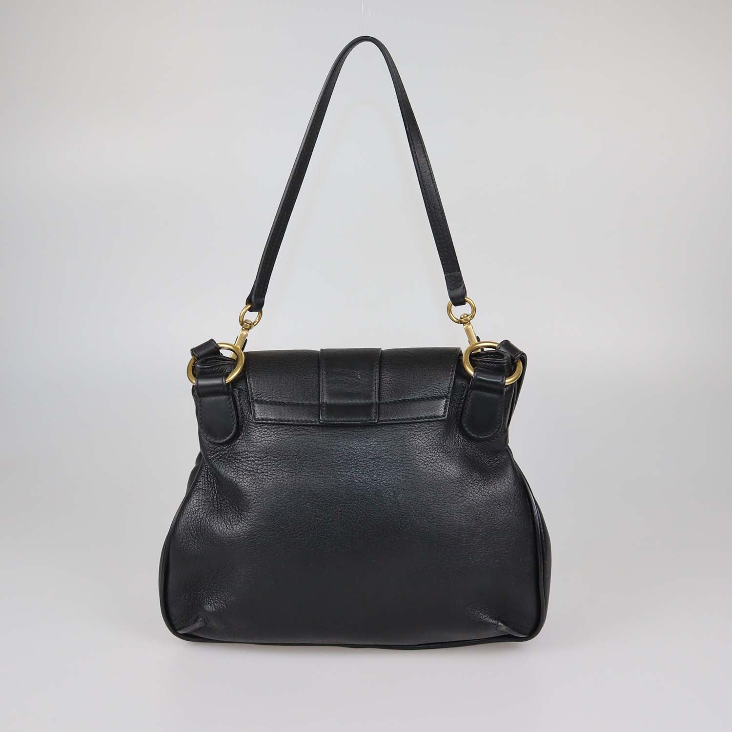 Chloe Black Leather Lexa Shoulder Bag