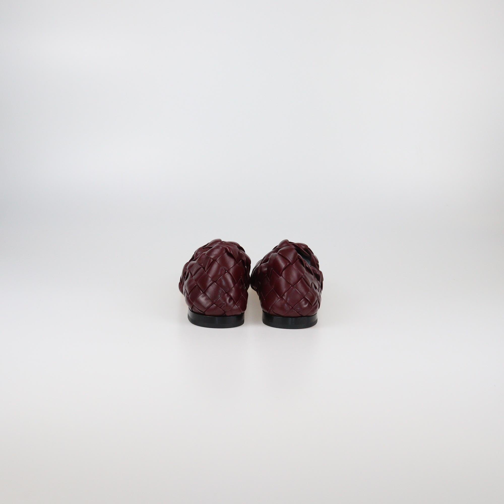 Bottega Veneta Burgundy Intrecciato Smoking Slippers Mens Bottega Veneta