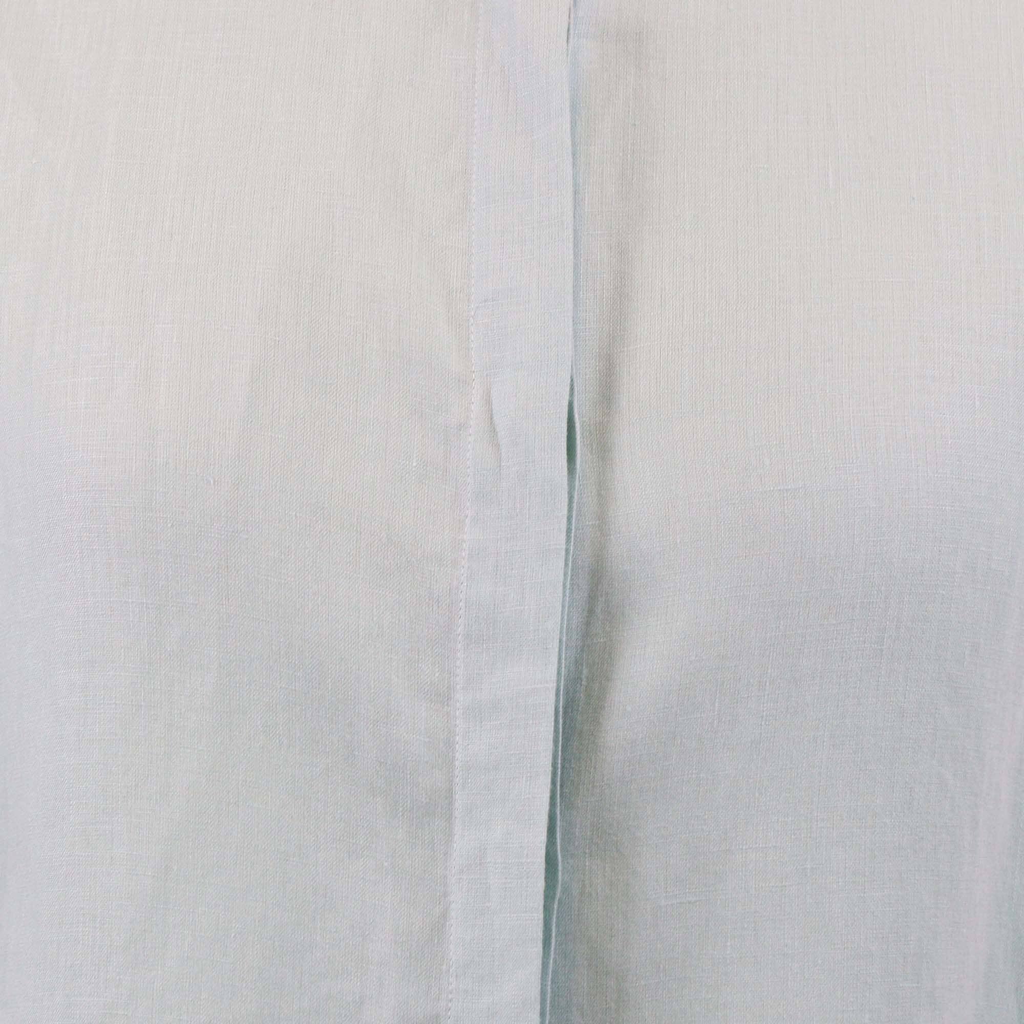 Loro Piana Mint Green Linen Button Front Long Sleeve Shirt Womens Loro Piana