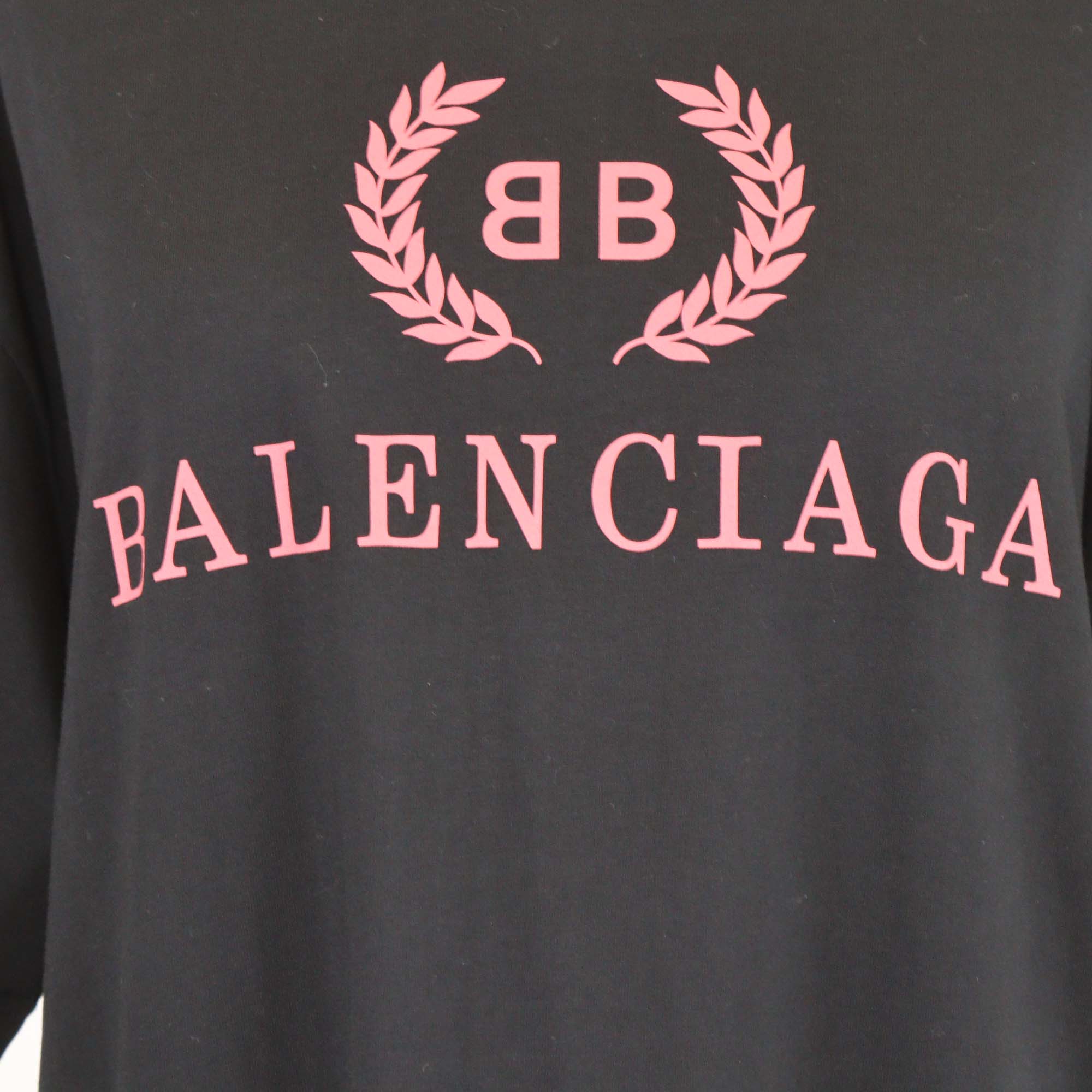 Balenciaga Black Jersey Printed Logo Oversized T-Shirt