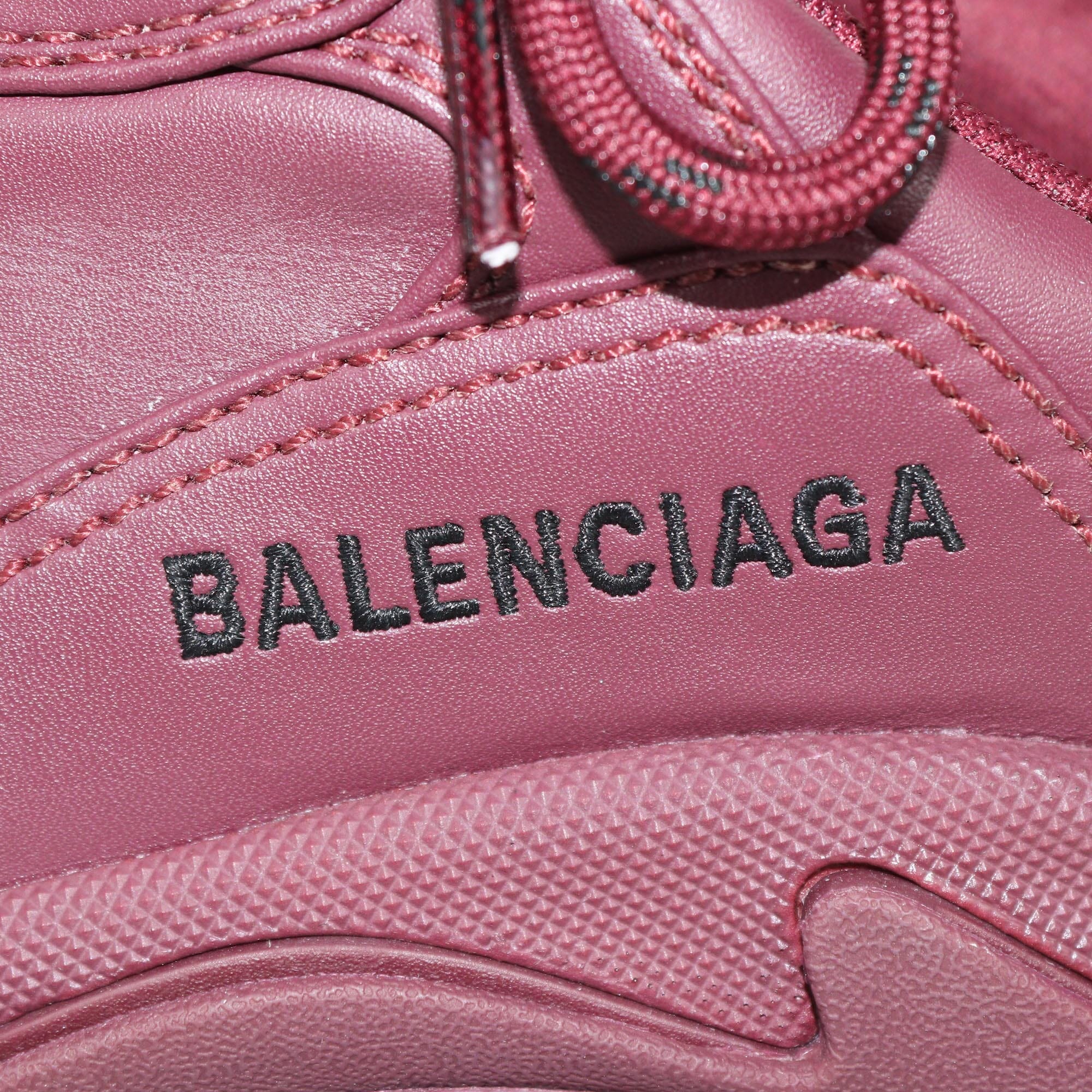 Bottega Veneta Burgundy Triple S Sneakers Womens Balenciaga