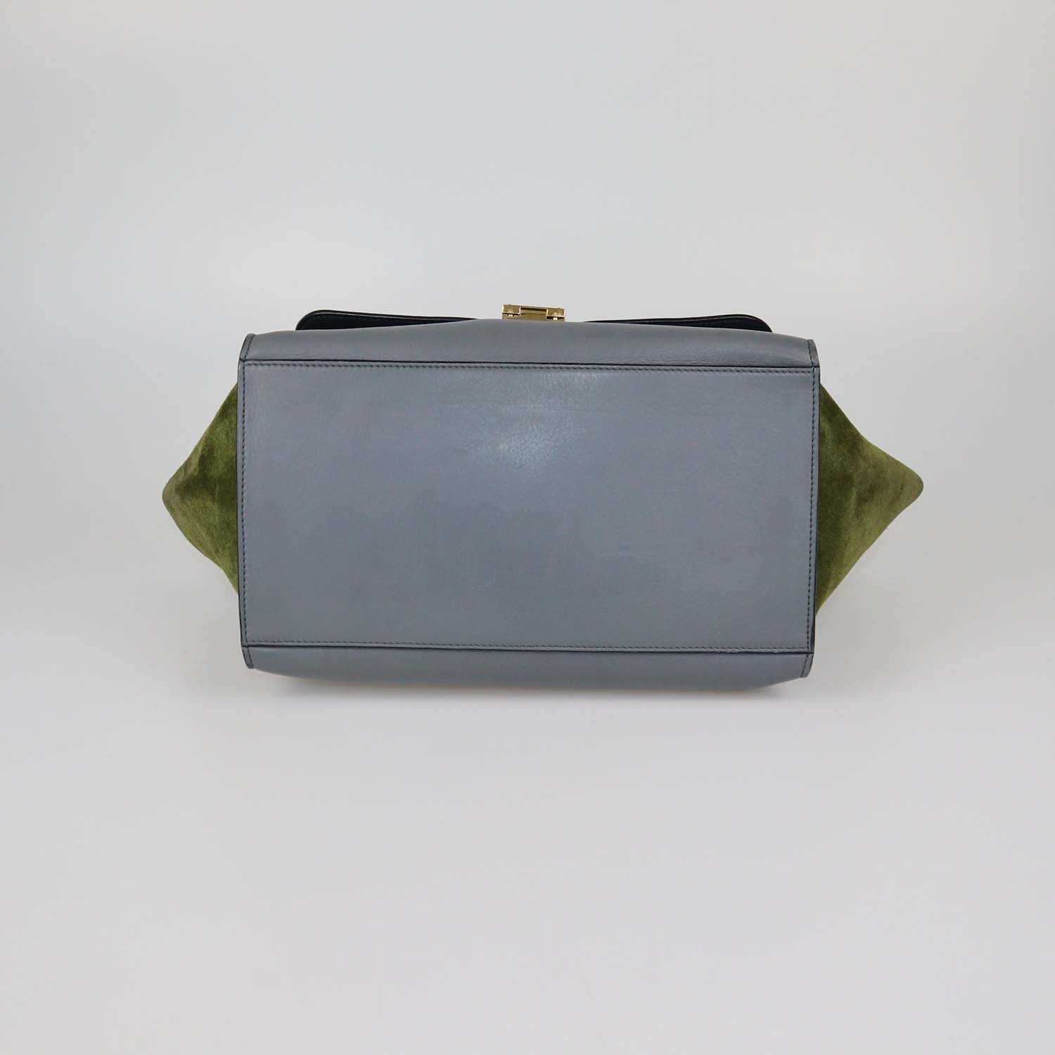 Celine Tricolor Leather and Suede Medium Trapeze Top Handle Bag