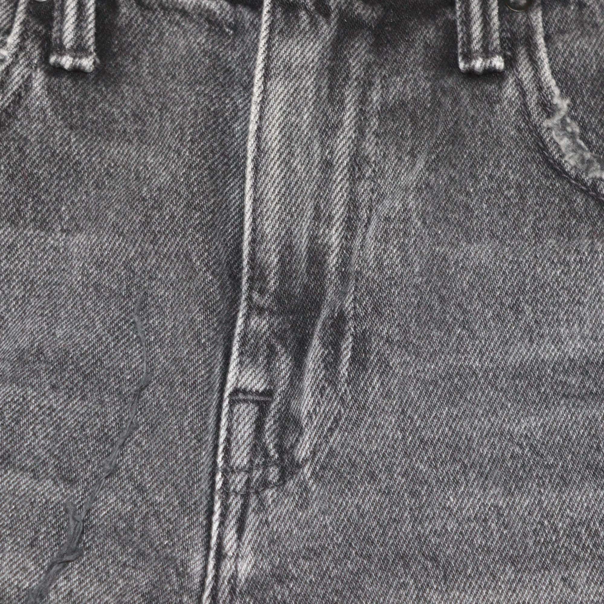 Denim x Alexander Wang Charcoal Grey Denim Distressed Mini Short