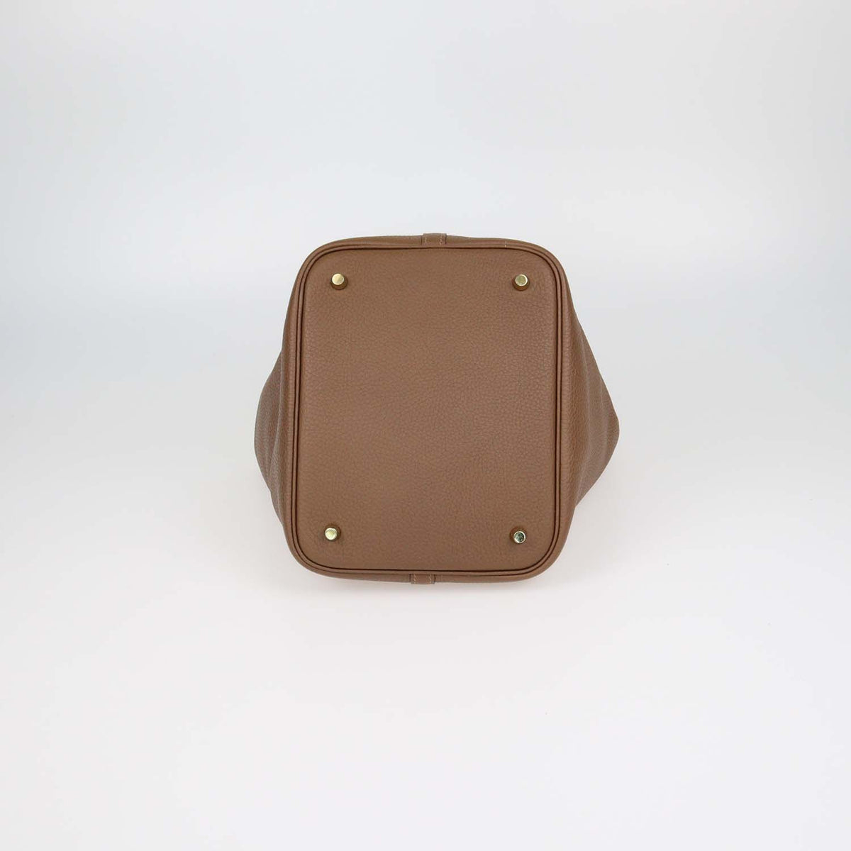 Hermes Brown Clemence Leather Picotin Lock 22 Bag