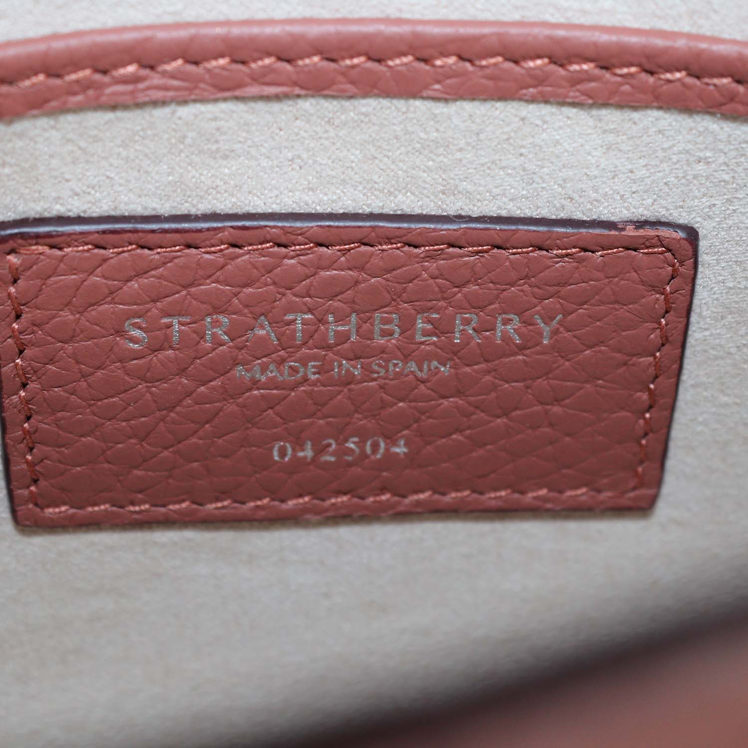 Strathberry Sienna Leather and Suede Nano Mosaic Top Handle Bag
