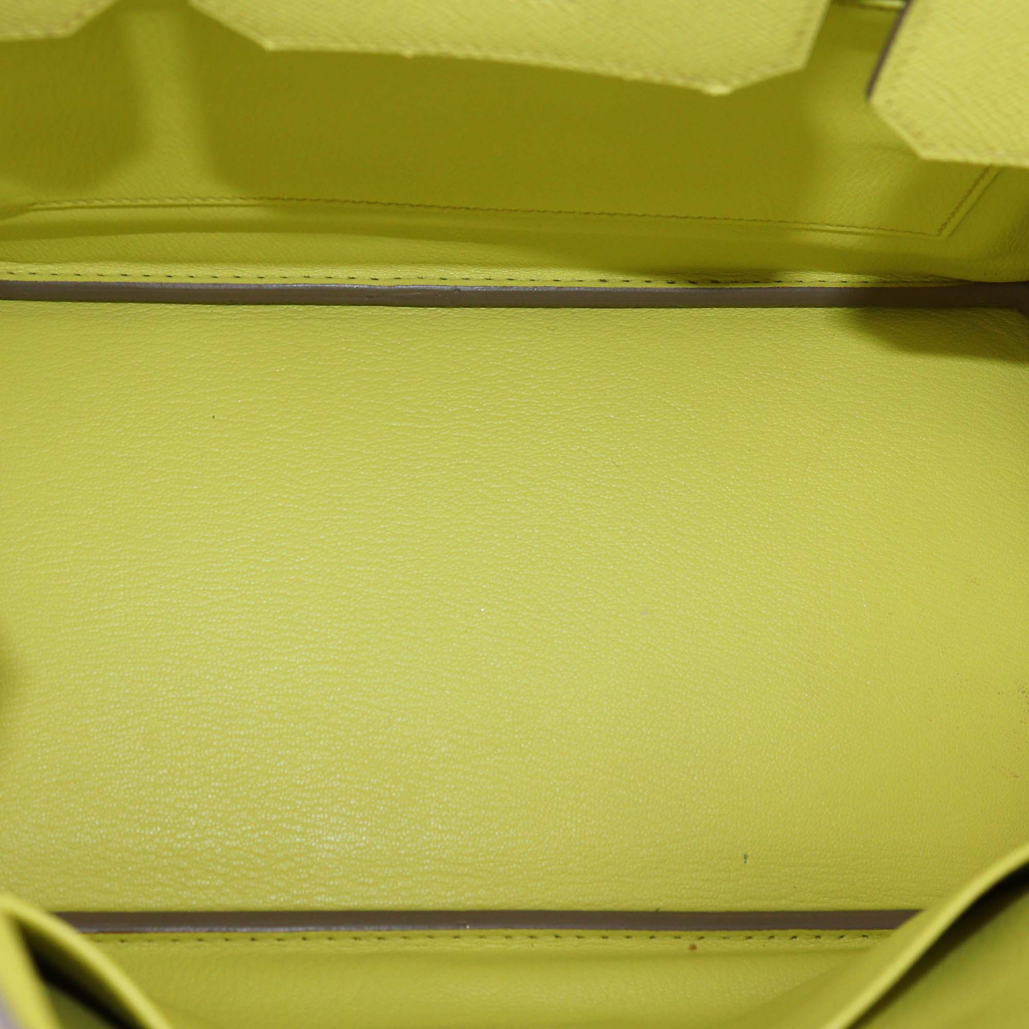 Hermes Soufre Epsom Leather Gold Finish Birkin 30 Bag