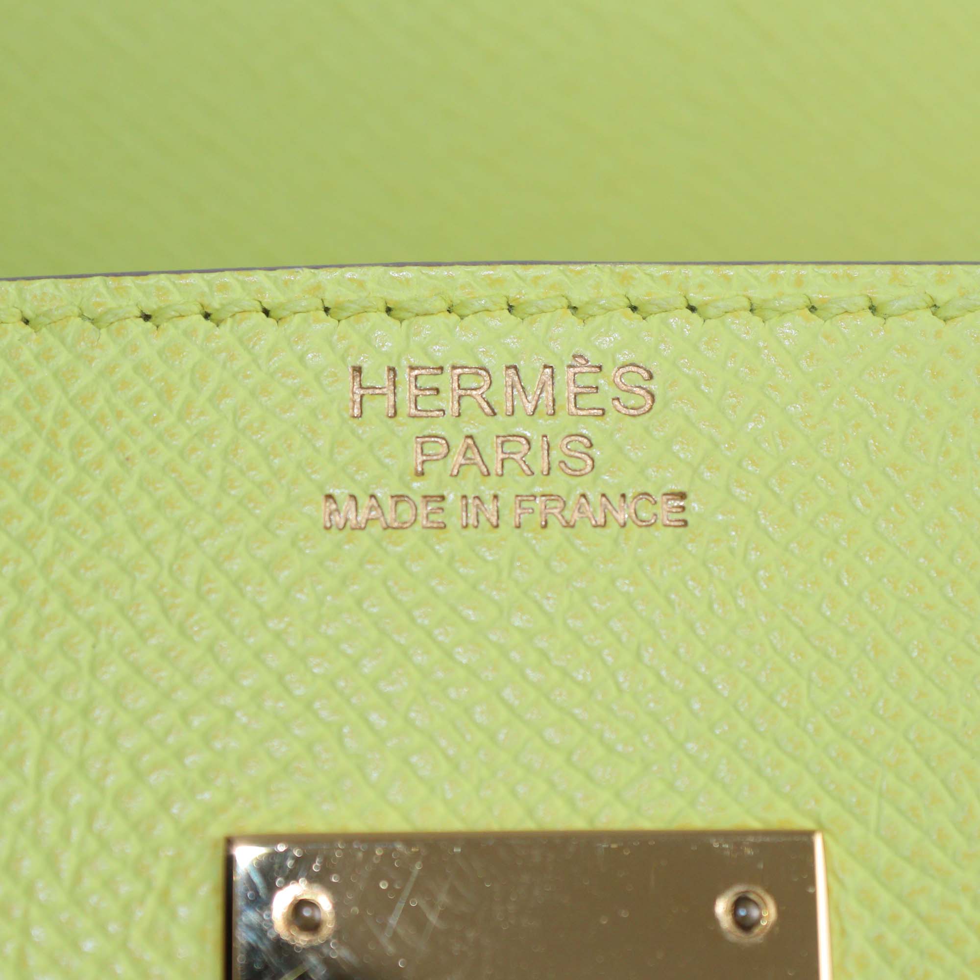 Hermes Soufre Epsom Leather Gold Finish Birkin 30 Bag