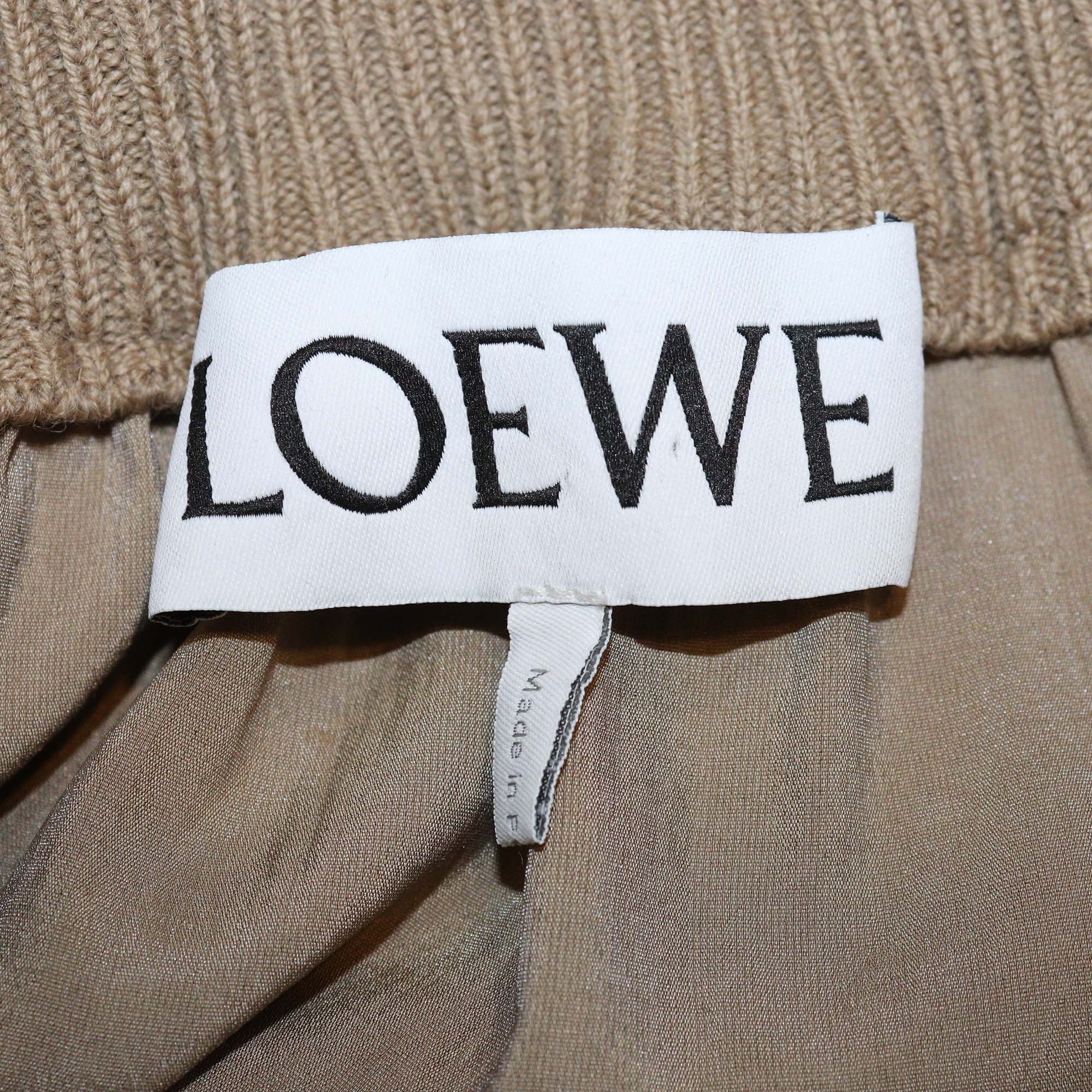 Loewe Brown Silk Blend Elastic Waist Drawstring Harlem Pants