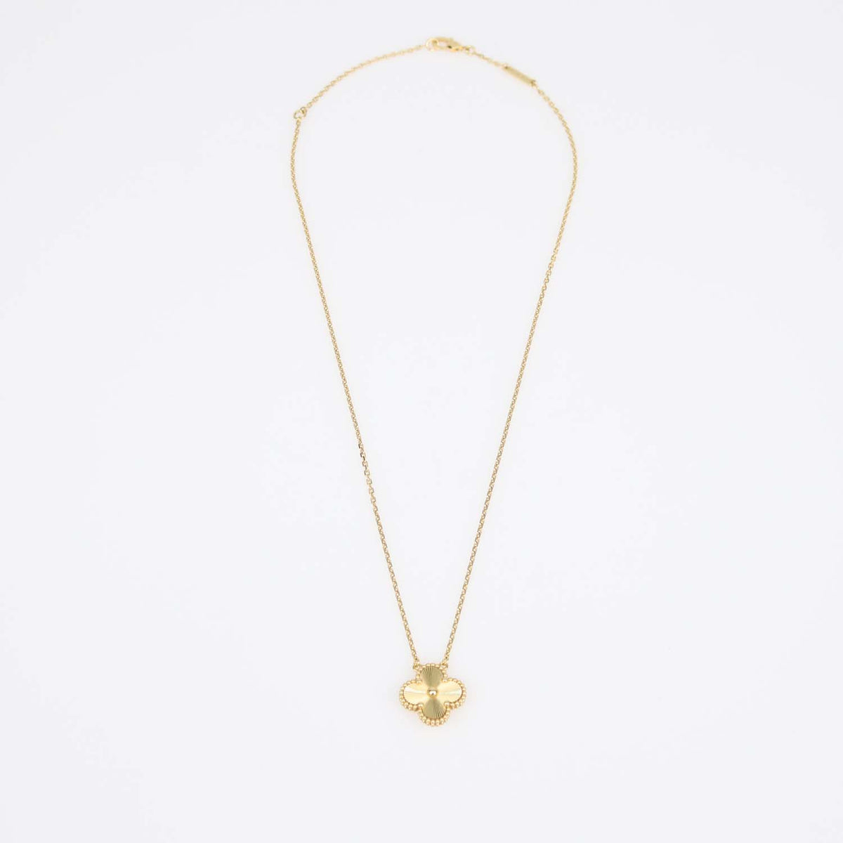 Van Cleef & Arpels 18K Yellow Gold Vintage Alhambra Necklace