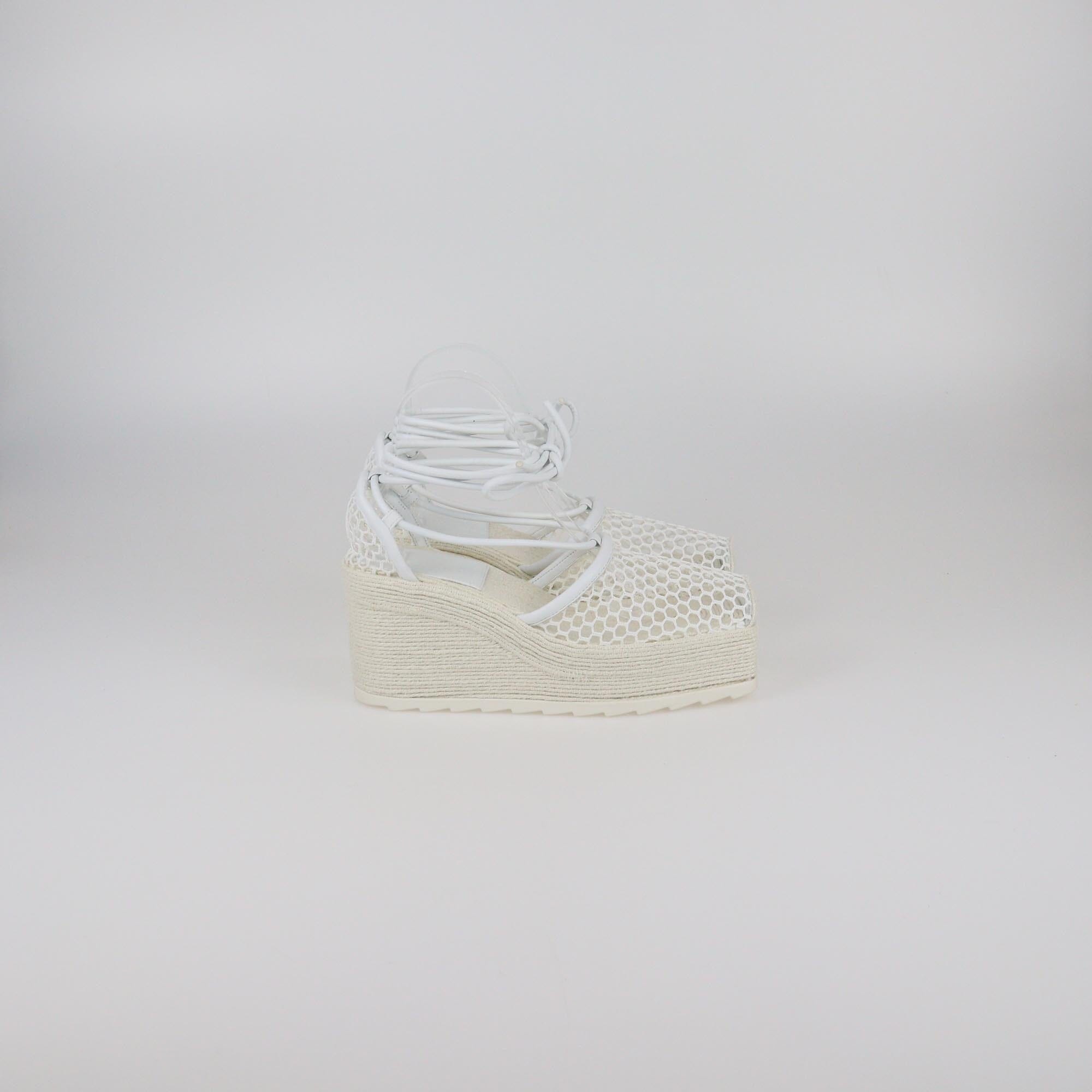 Bottega Veneta White Wedge Espadrilles Womens Bottega Veneta