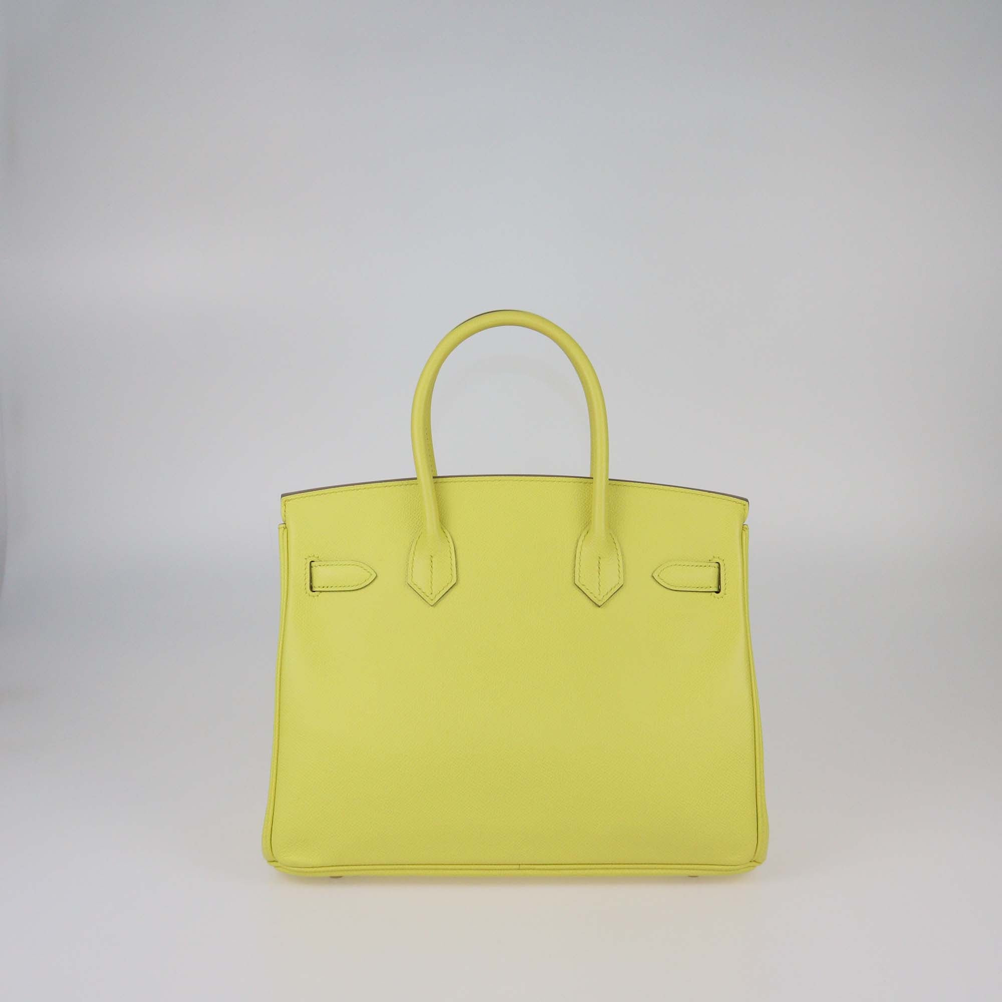 Hermes Soufre Epsom Leather Gold Finish Birkin 30 Bag