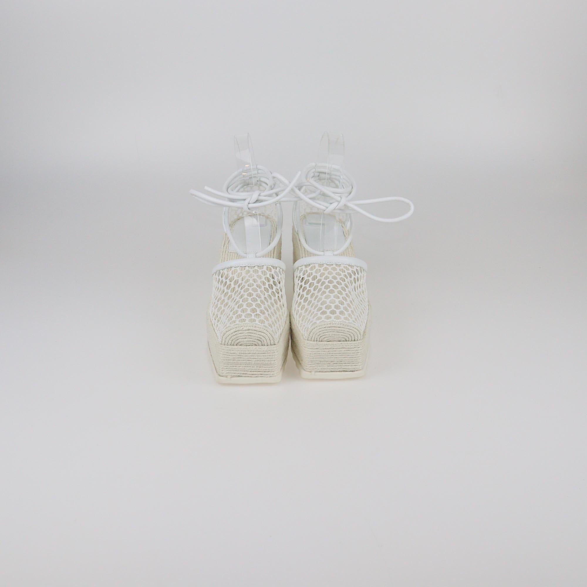 Bottega Veneta White Wedge Espadrilles Womens Bottega Veneta