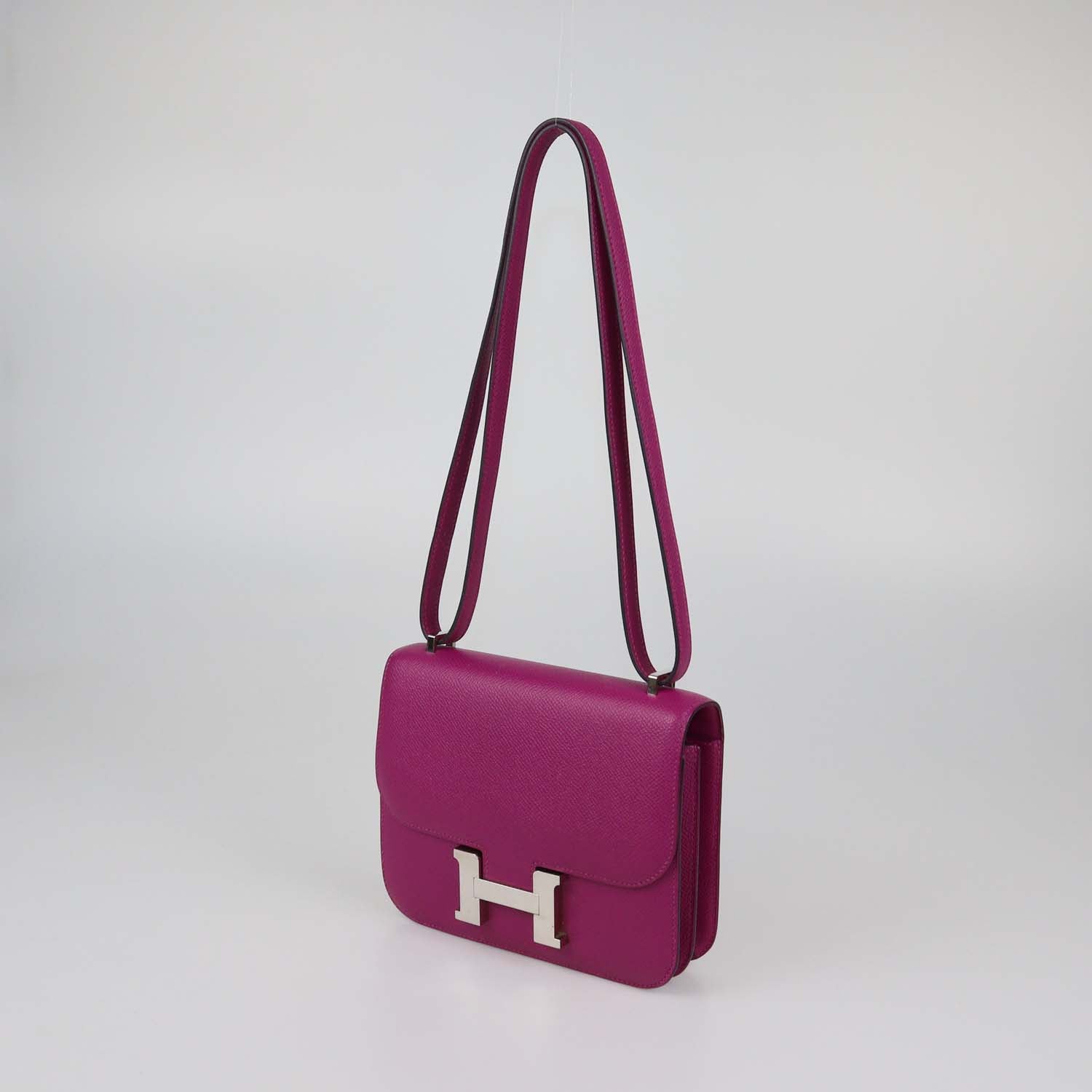 Hermes Rose Pourpre Epsom Leather Constance 18 Bag