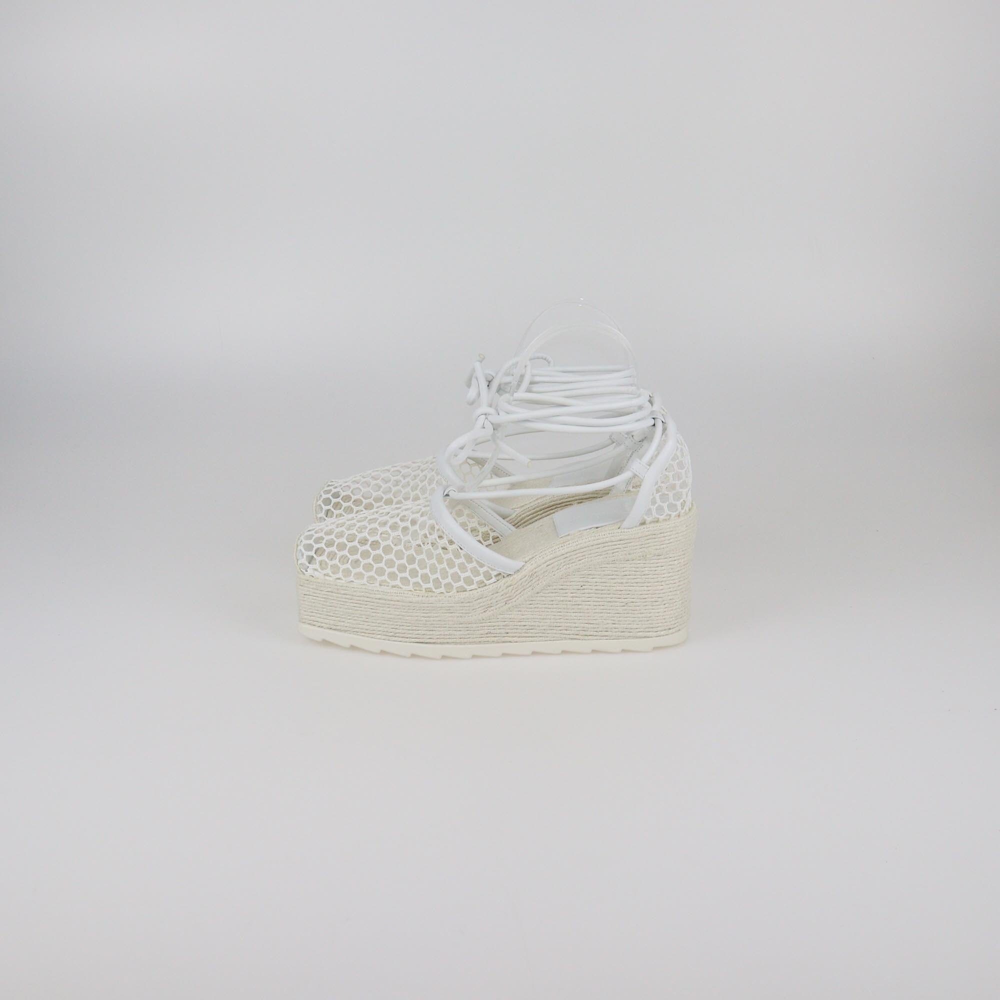 Bottega Veneta White Wedge Espadrilles Womens Bottega Veneta