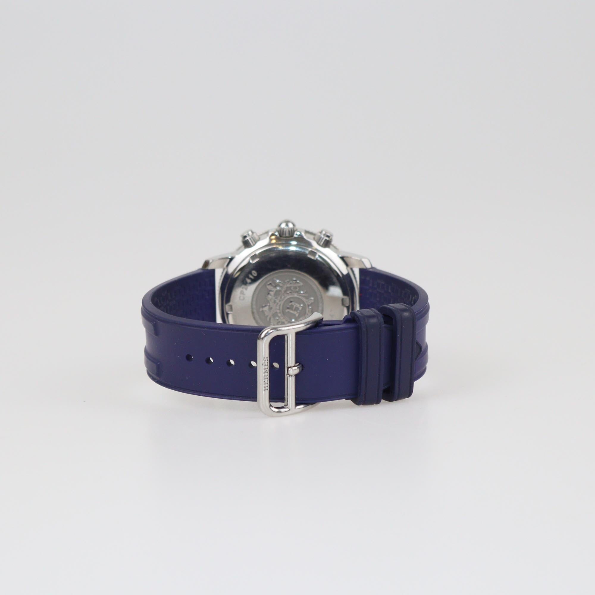 Hermer Silver Dial Stainless Steel Rubber Clipper W039387WW00 Unisex Watch 36 mm Womens Hermes