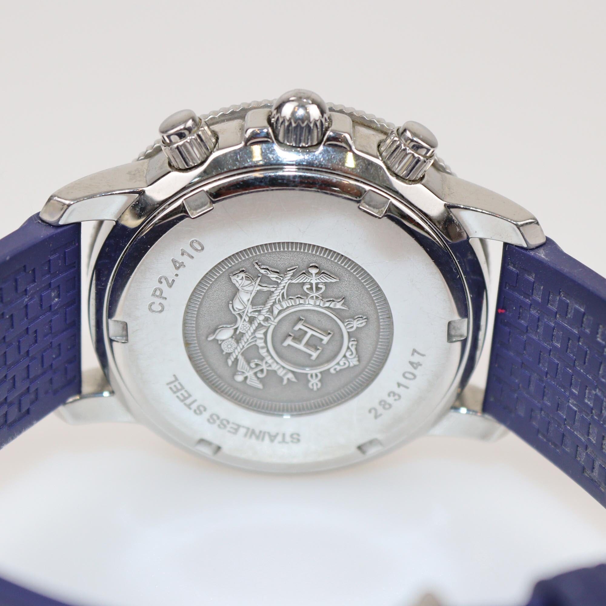 Hermer Silver Dial Stainless Steel Rubber Clipper W039387WW00 Unisex Watch 36 mm Womens Hermes