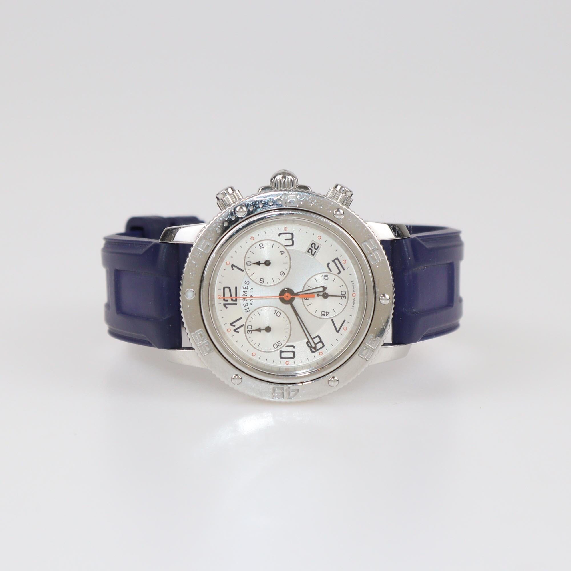 Hermer Silver Dial Stainless Steel Rubber Clipper W039387WW00 Unisex Watch 36 mm Womens Hermes