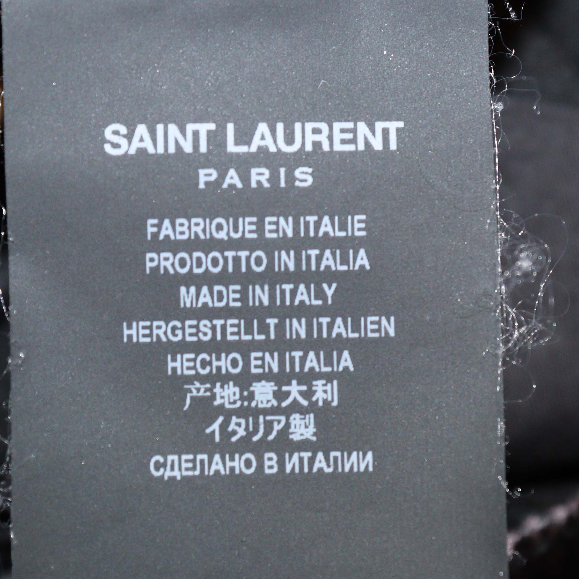 Saint Laurent Metallic Black Pink Velvet Skinny Leg Pants