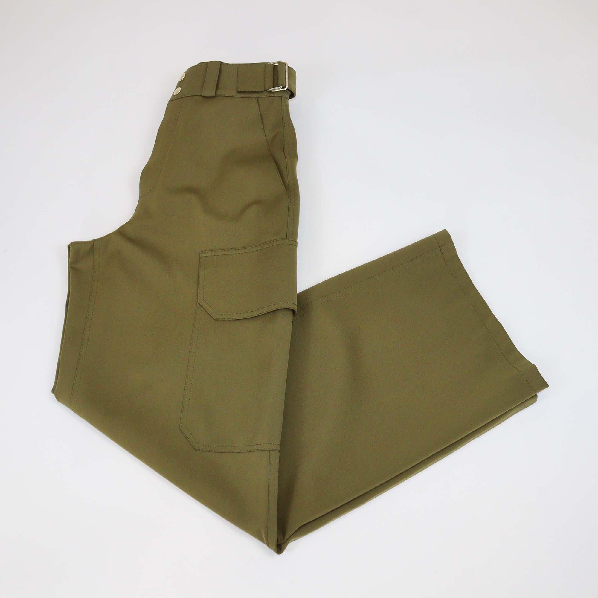 Louis Vuitton Green Technical Jersey Belted Cargo Pants
