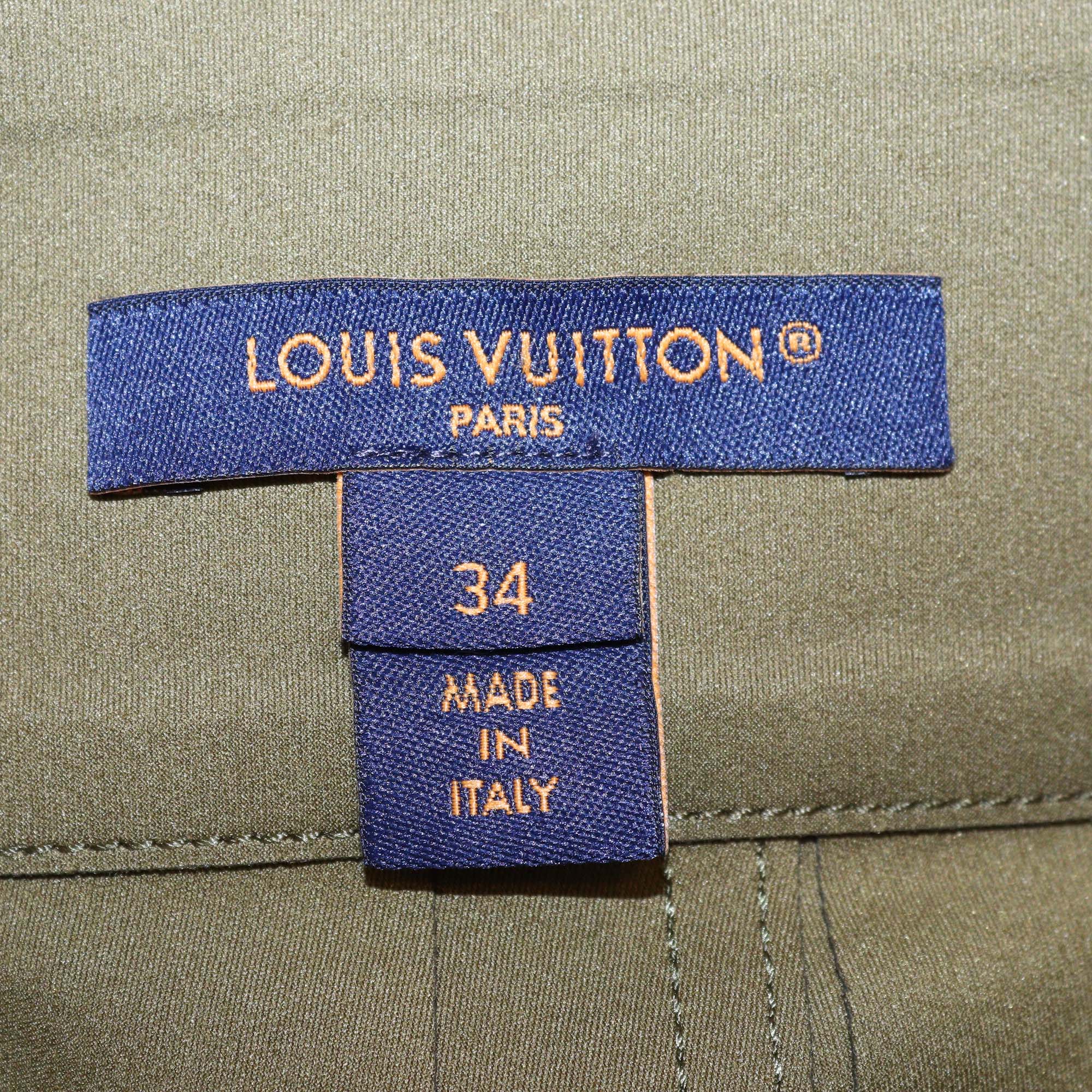 Louis Vuitton Green Technical Jersey Belted Cargo Pants