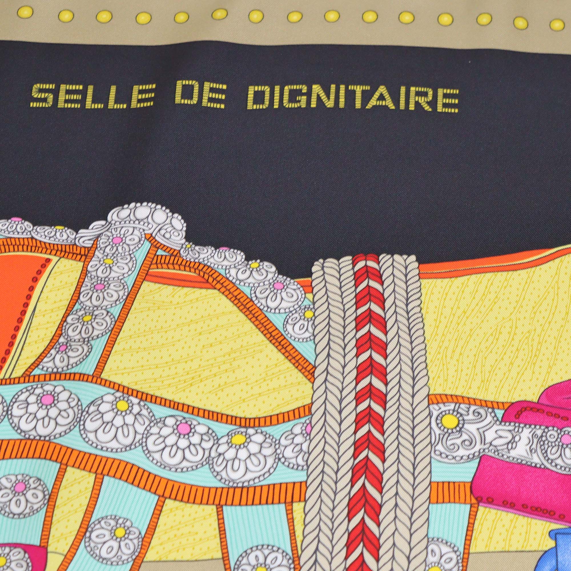 Hermes Multicolor Silk Selle De Dignitaire Scarf 90