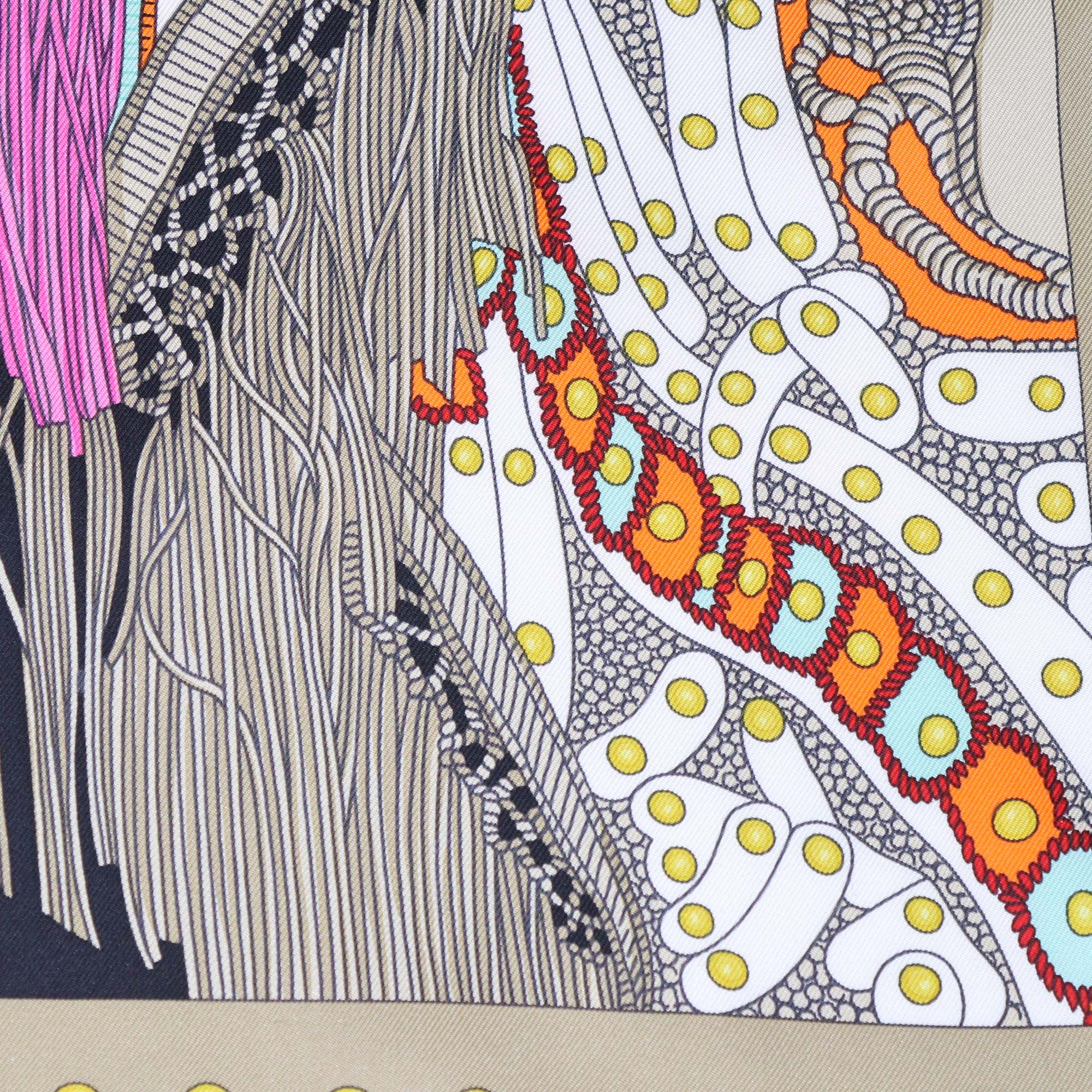 Hermes Multicolor Silk Selle De Dignitaire Scarf 90