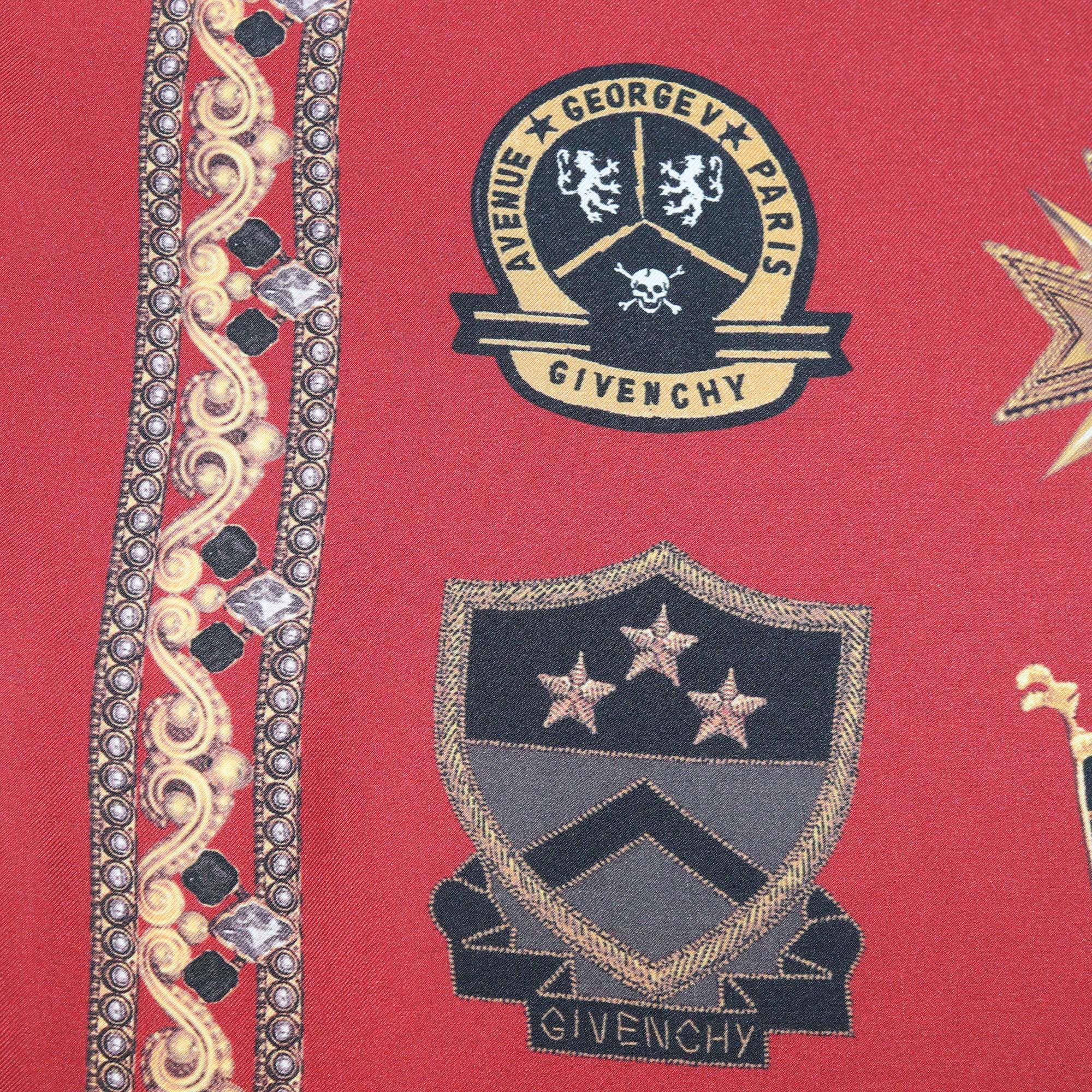 Givenchy Multicolor Printed Logo Silk Square Scarf