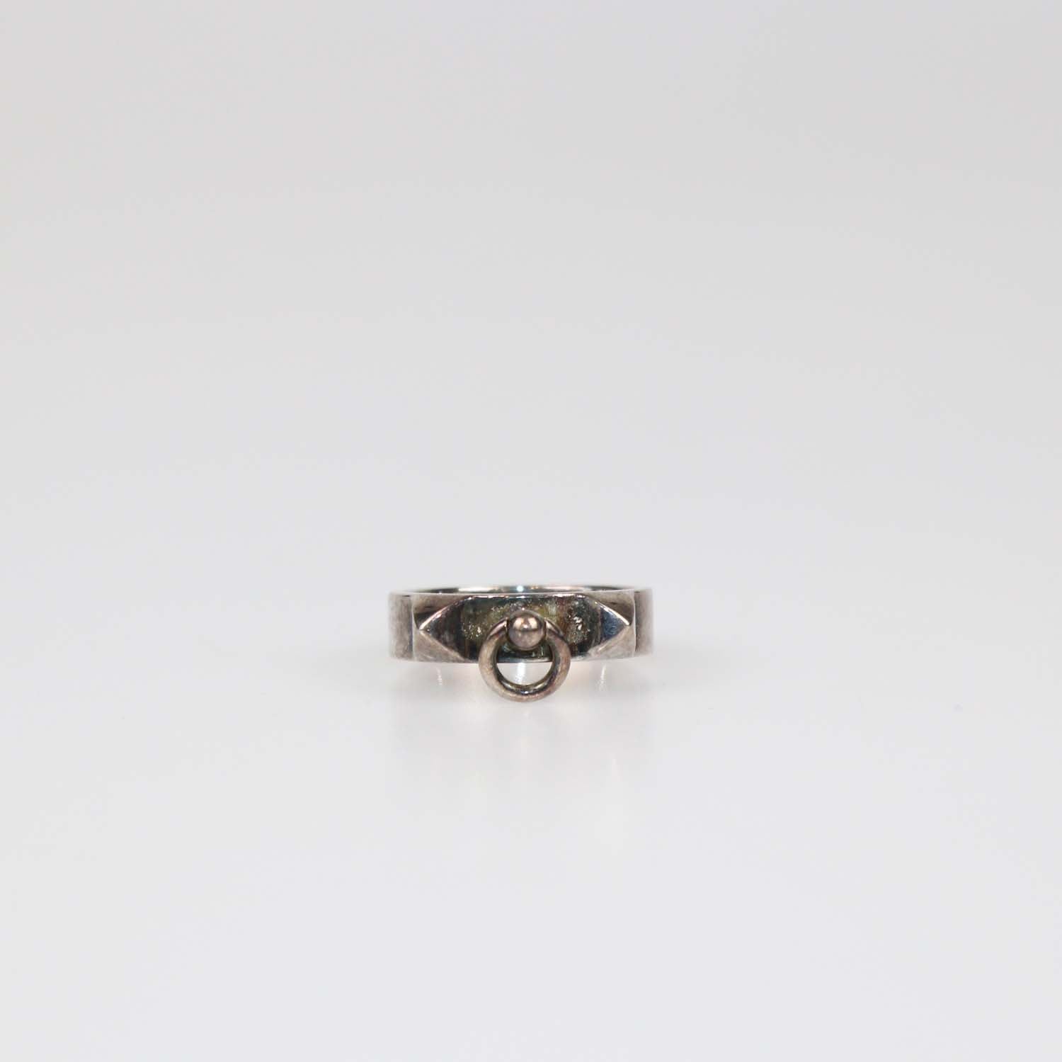Hermes Silver Sterling Collier De Chien Ring Size 54