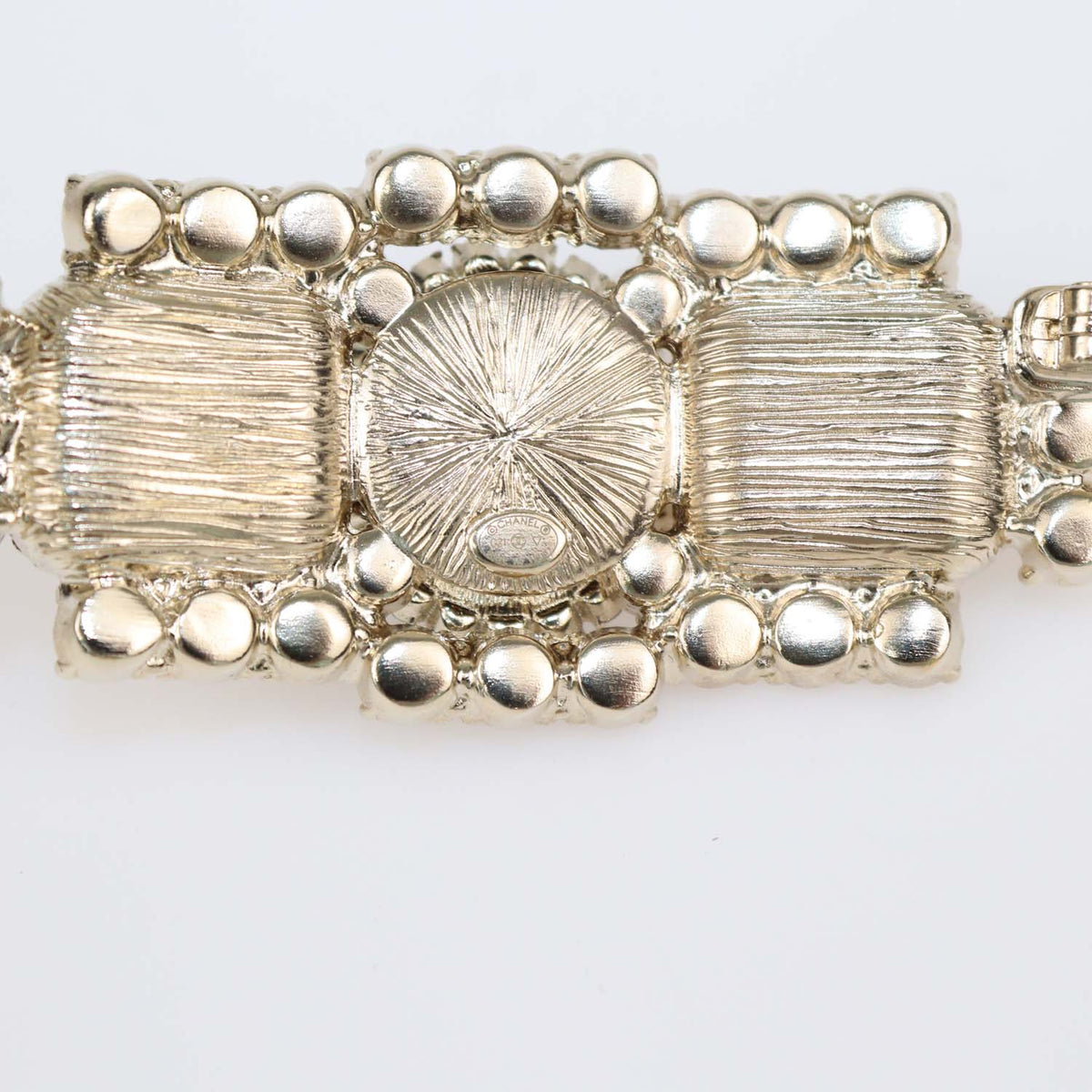 Chanel Gold Tone Pearl and Crystal Pin Brooch