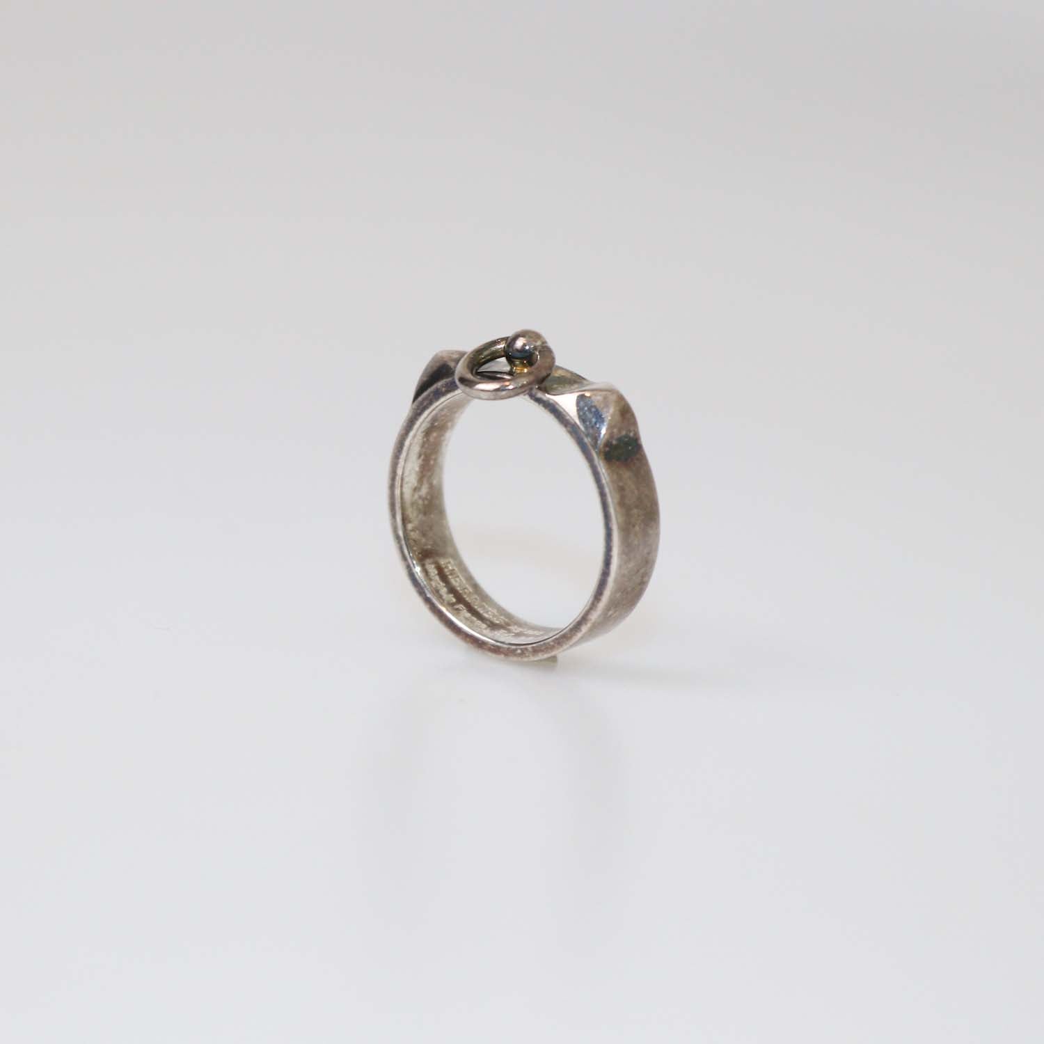 Hermes Silver Sterling Collier De Chien Ring Size 54