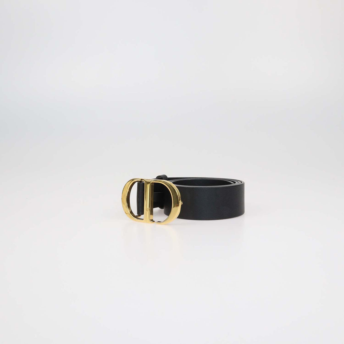 Christian Dior Black Leather 30 Montaigne Belt